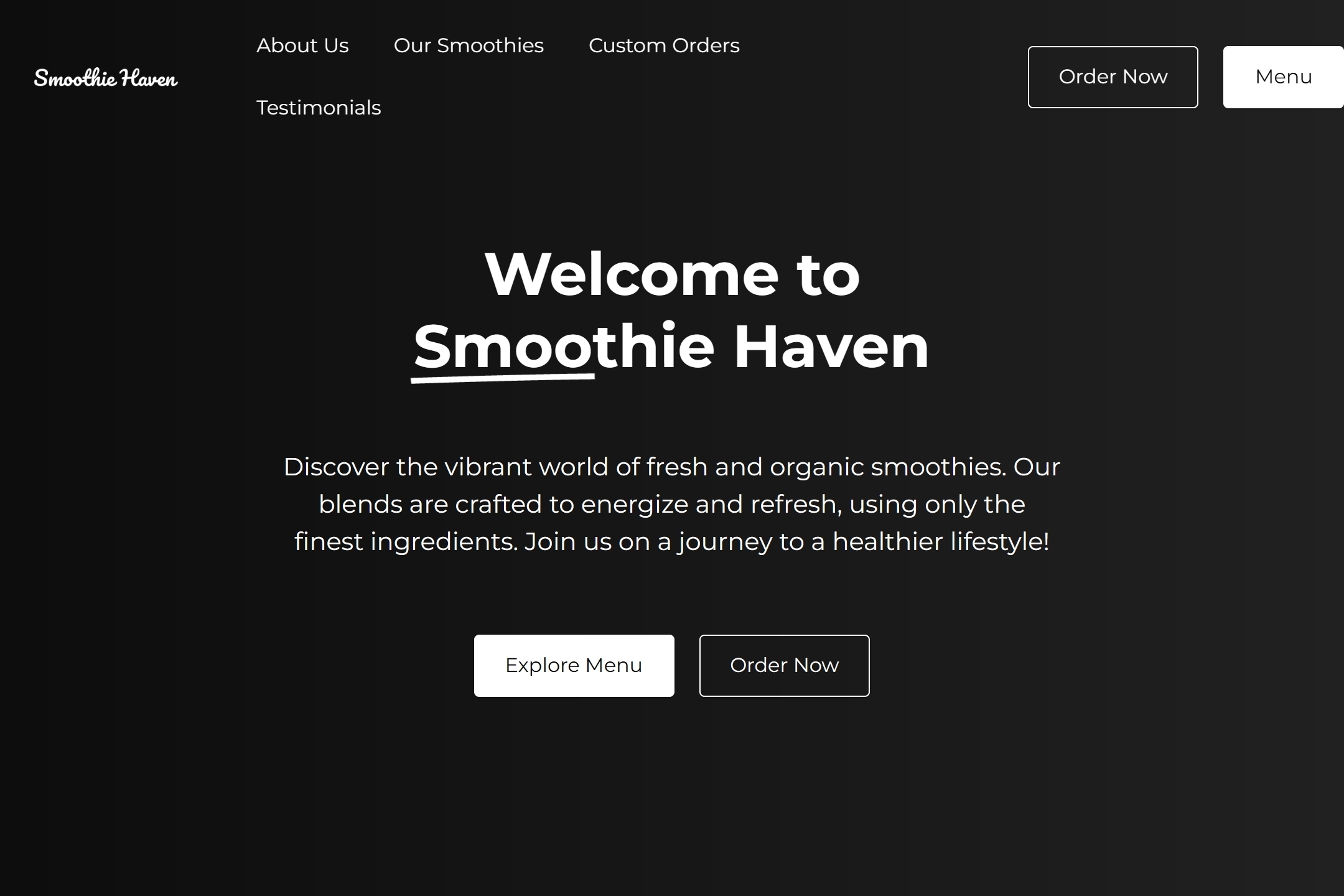 Smoothies bar website template
