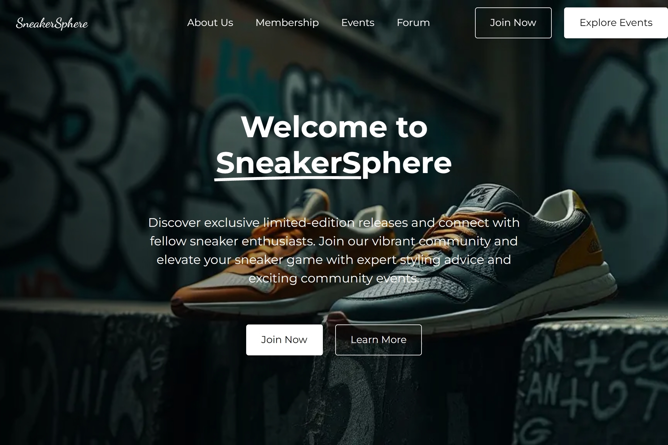 Sneaker club website template