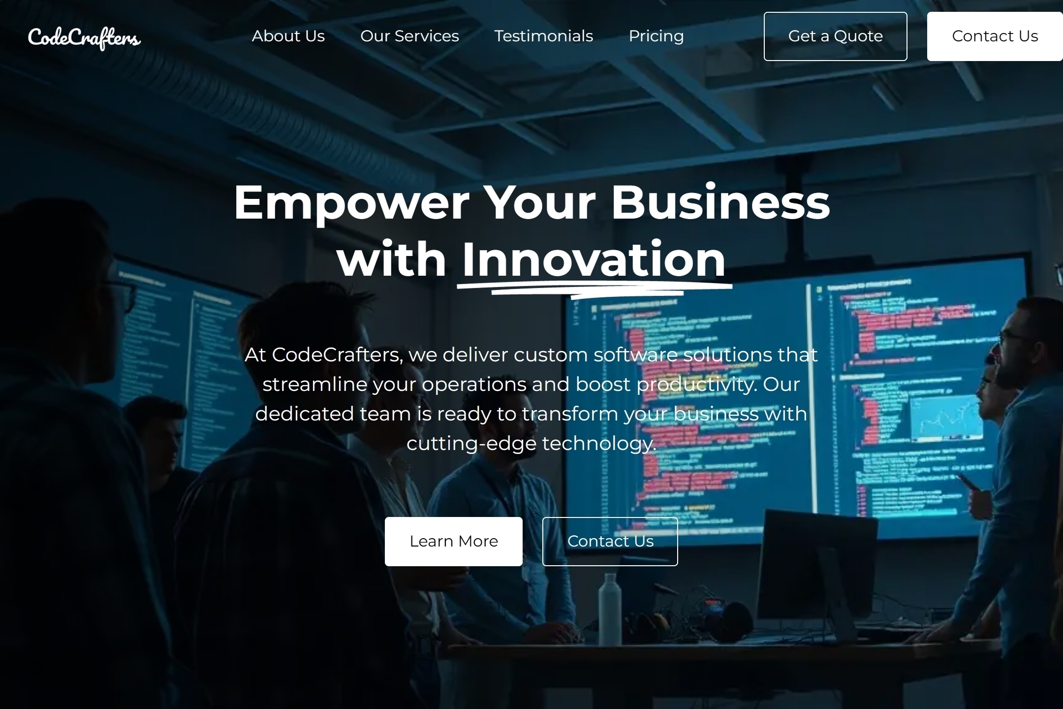 Software provider website template