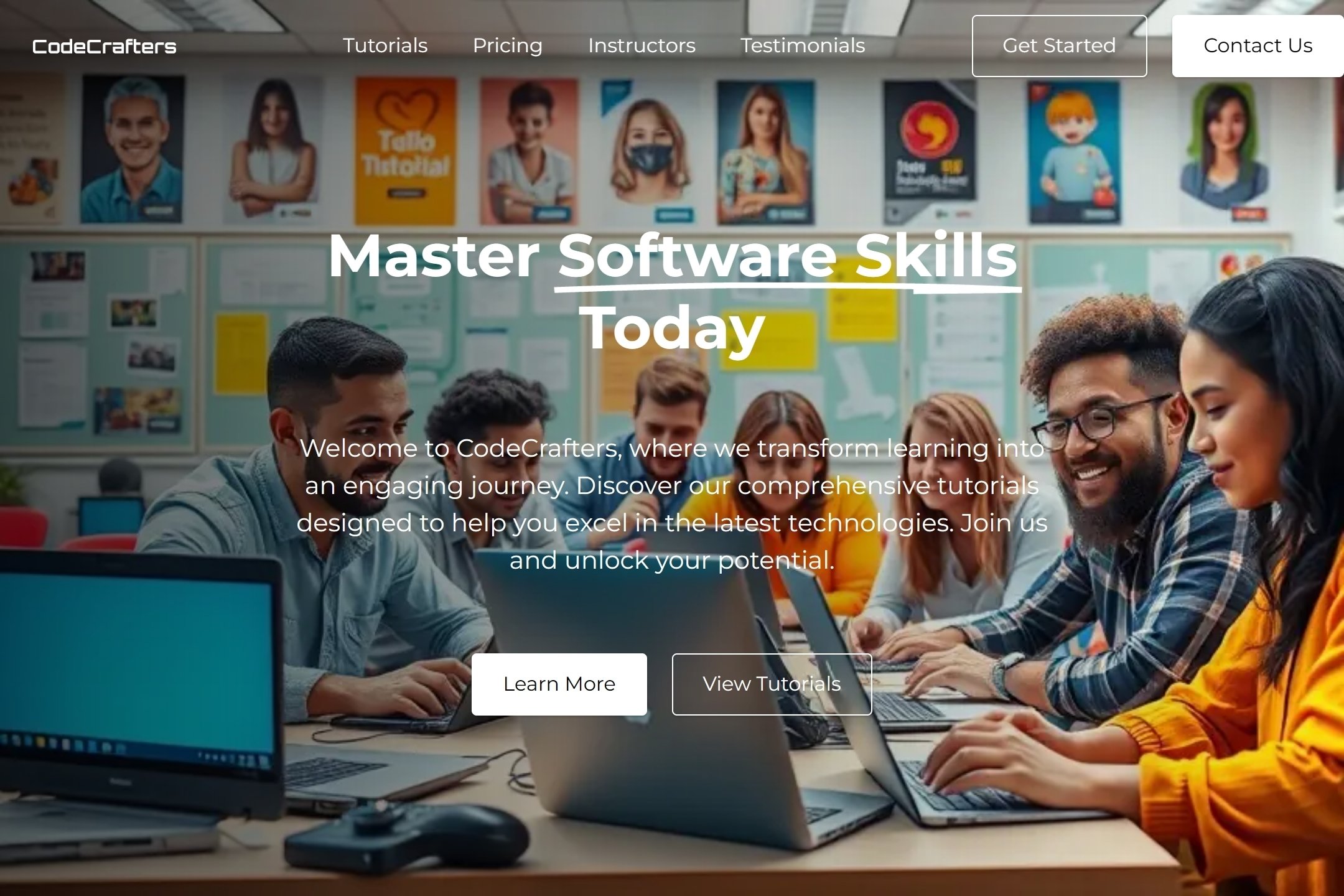Software tutorials website template