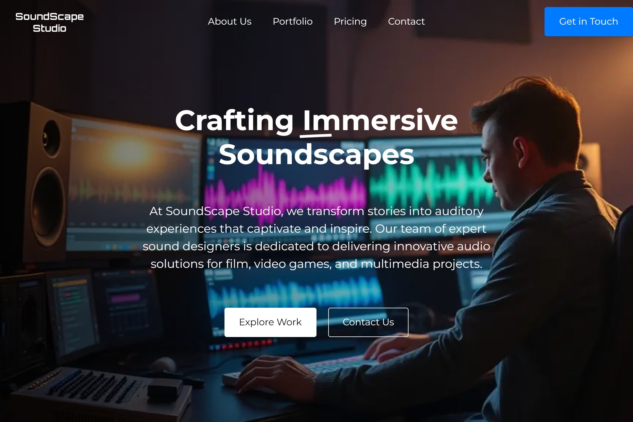 Sound design portfolio website template