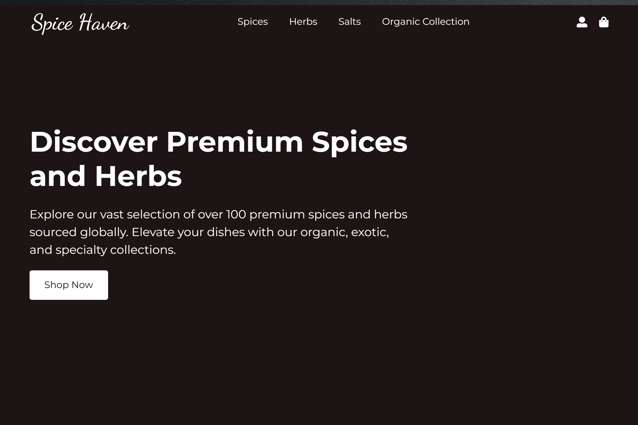 Spice shop website template