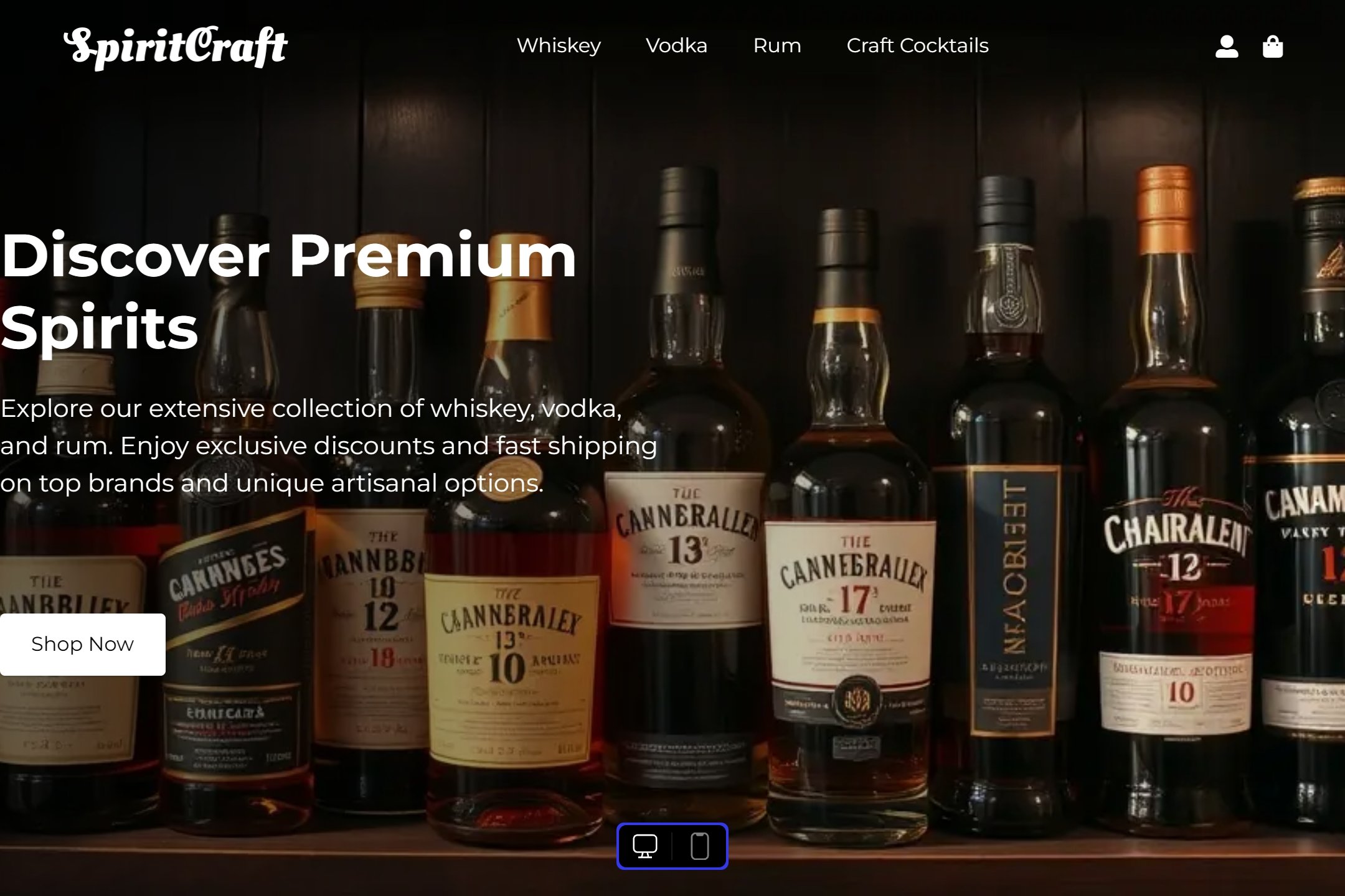 Spirits store website template