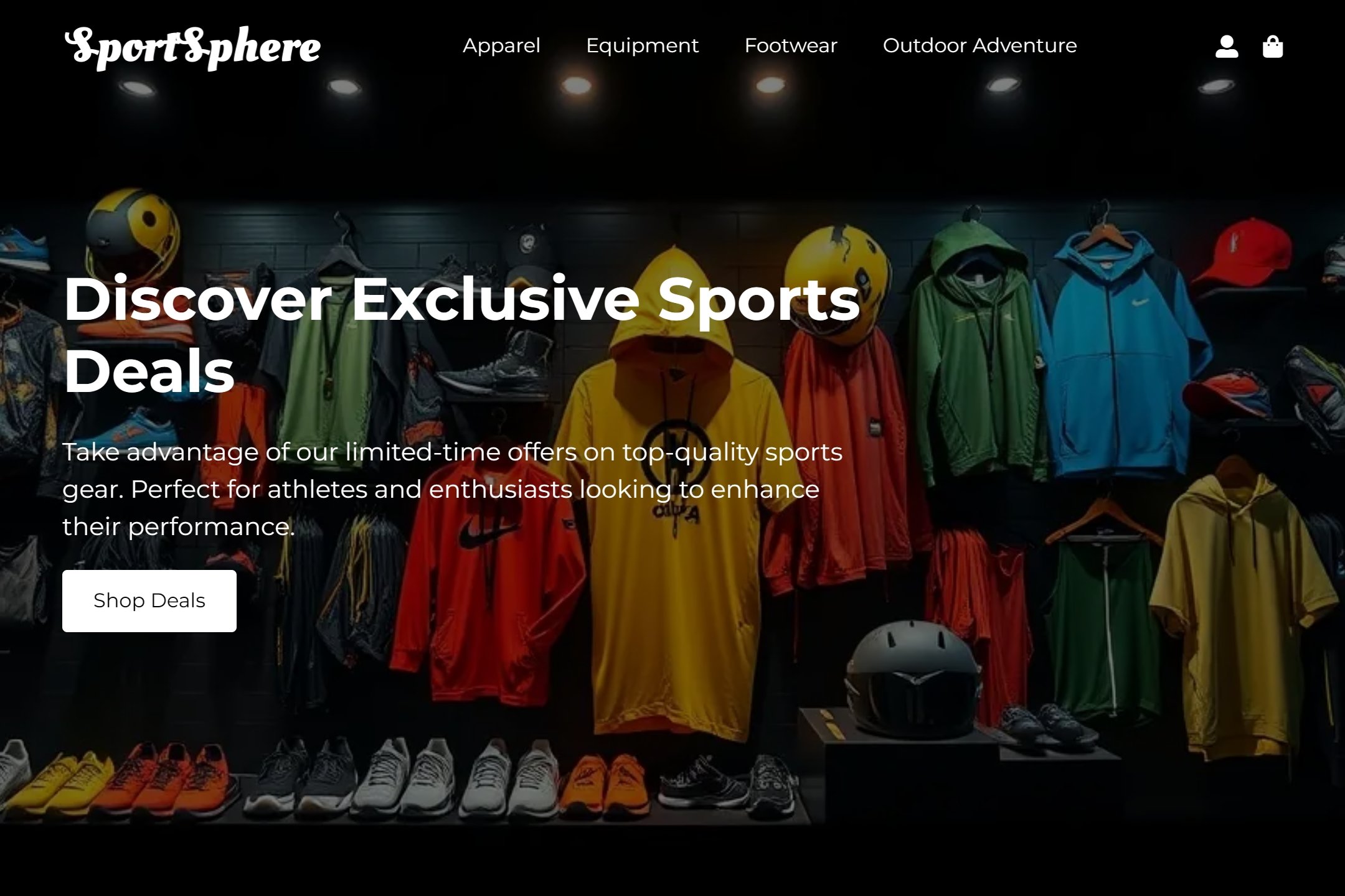 Sporting goods store website template
