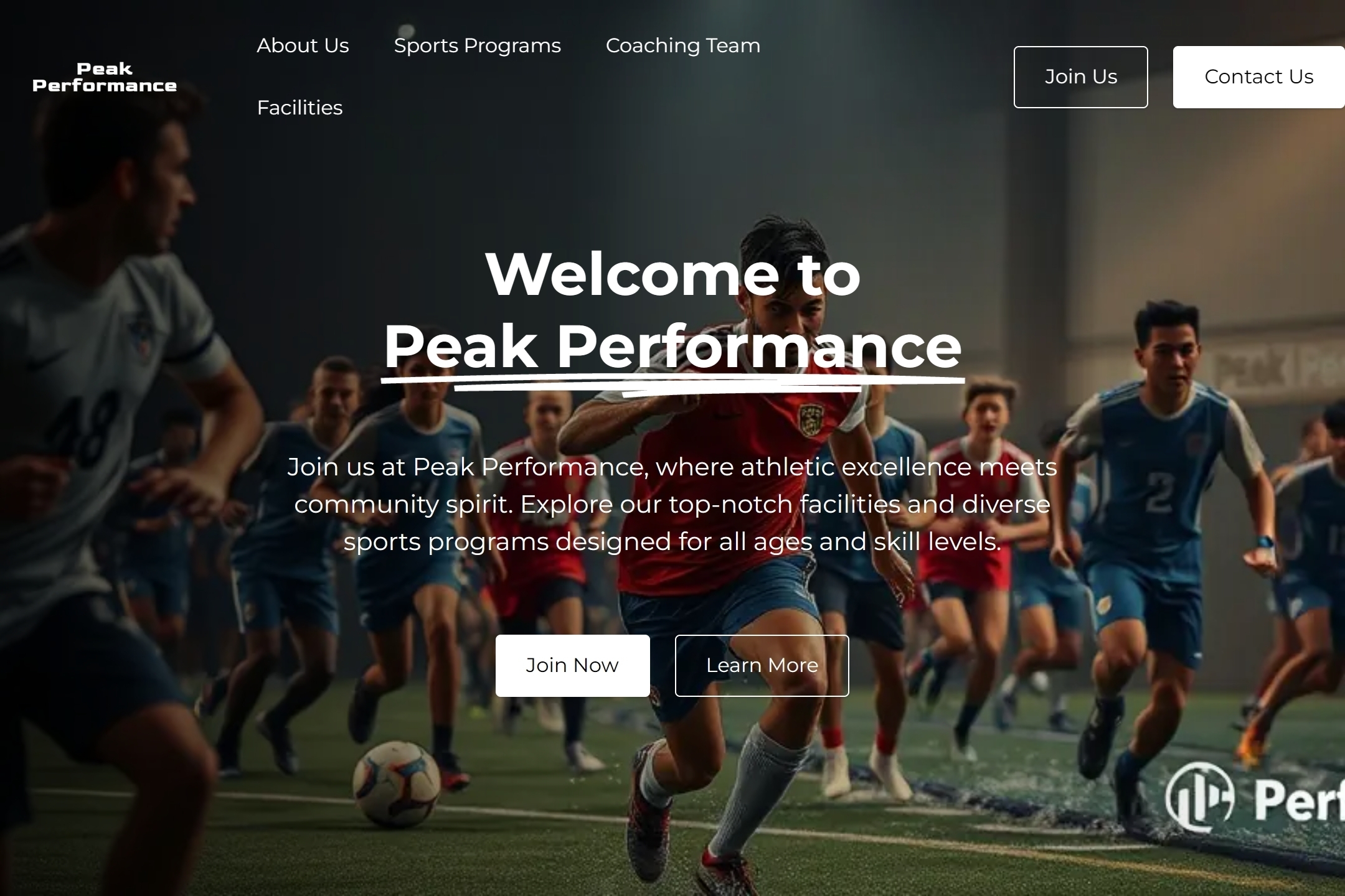 Sports Club website template