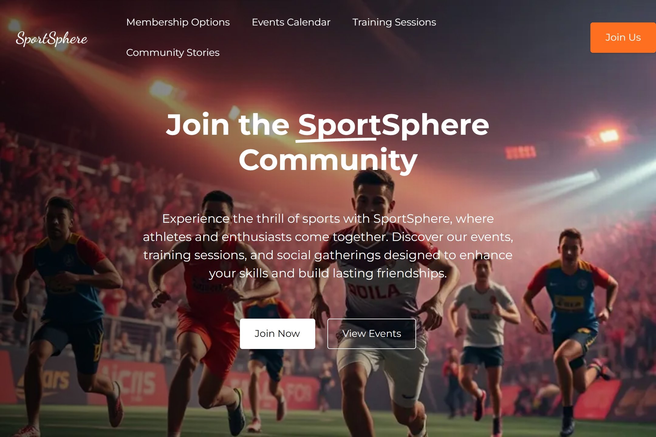 Sports community website template