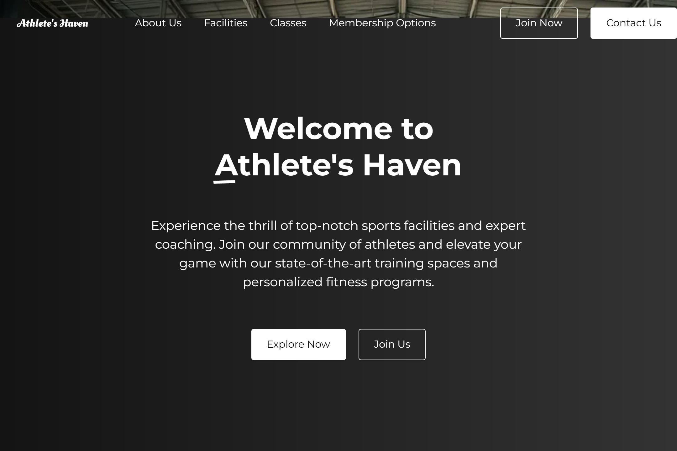 Sports facility website template