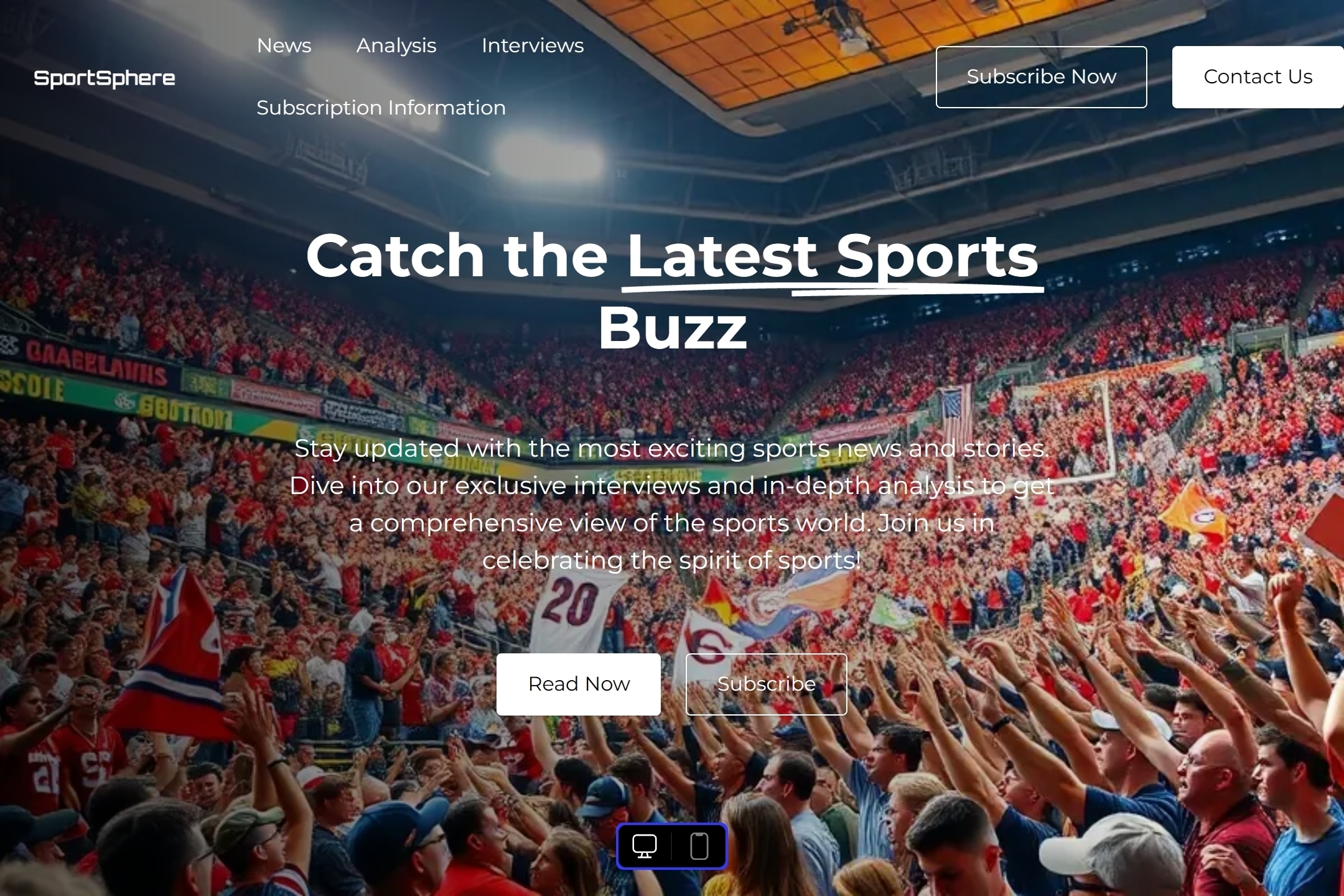 Sports magazine website template