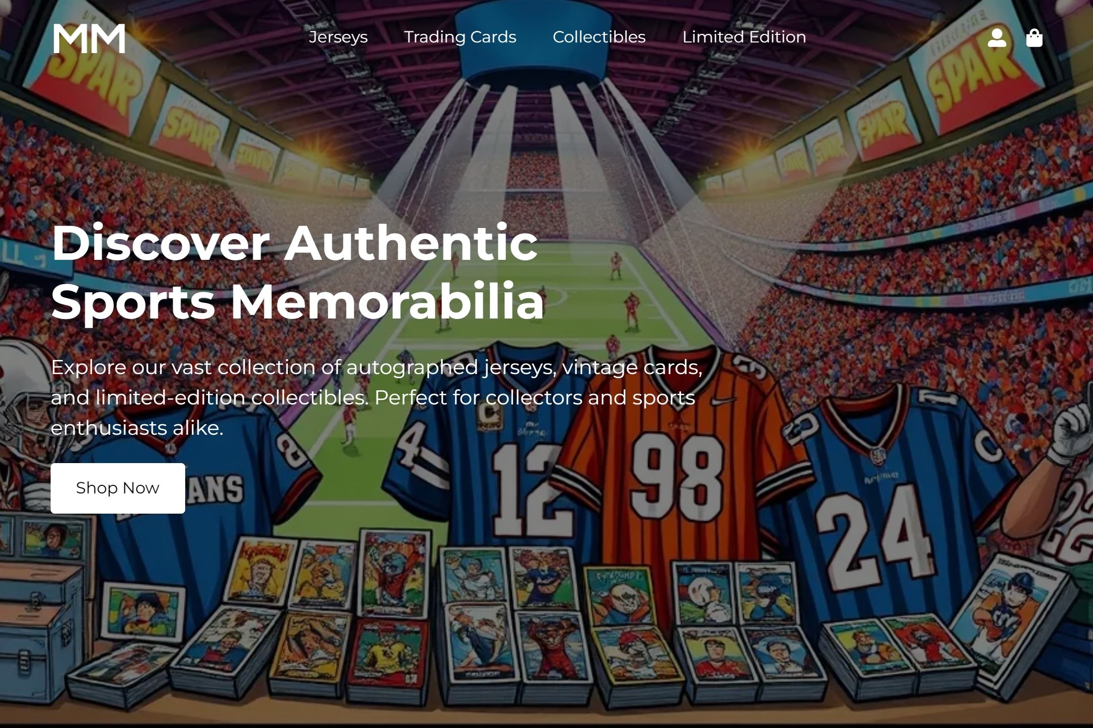 Sports memorabilia online store website template