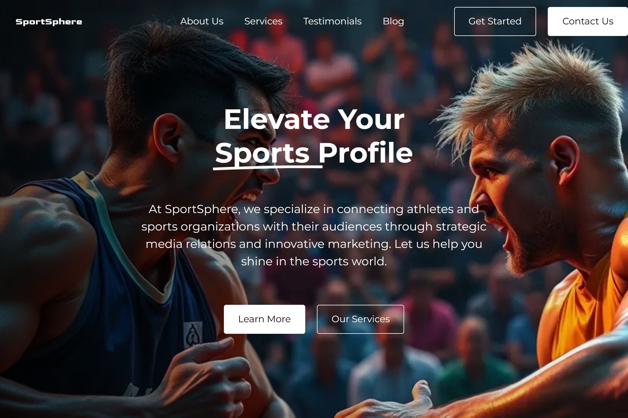 Sports PR company website template