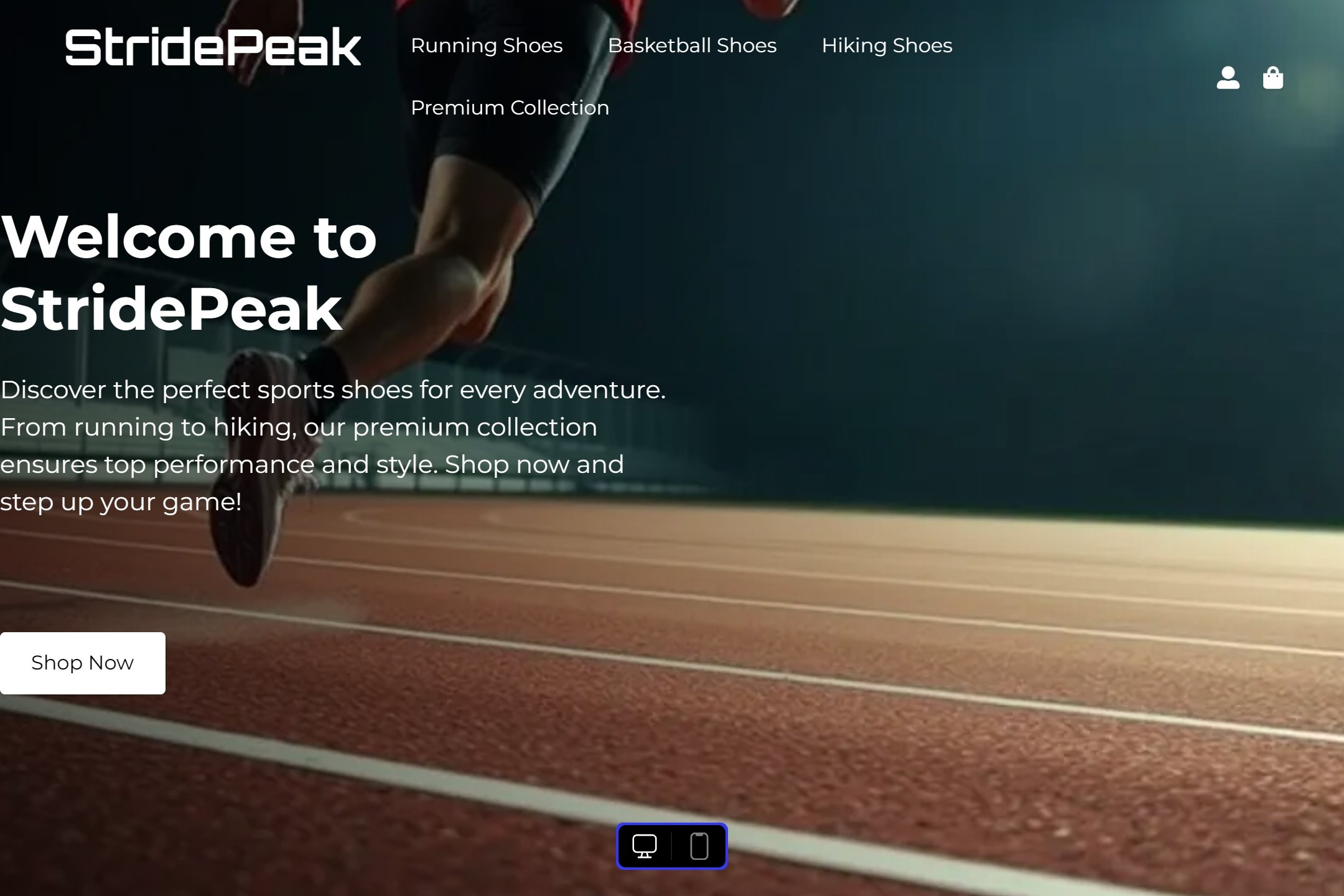 Sports shoe shop website template