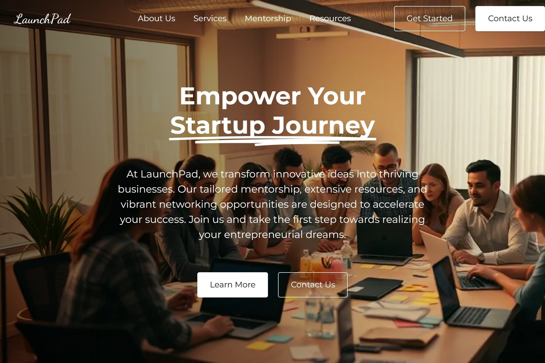 Startup incubator website template