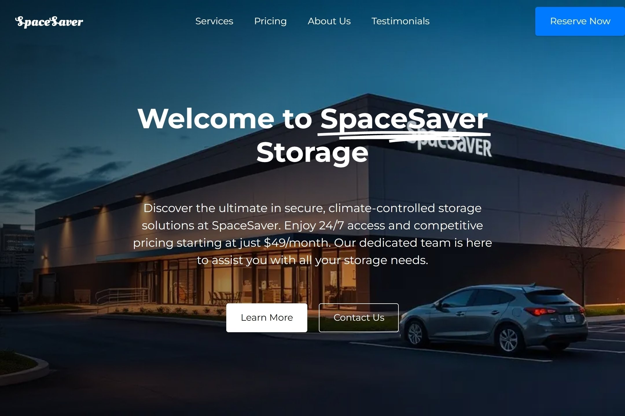 Storage facility website template