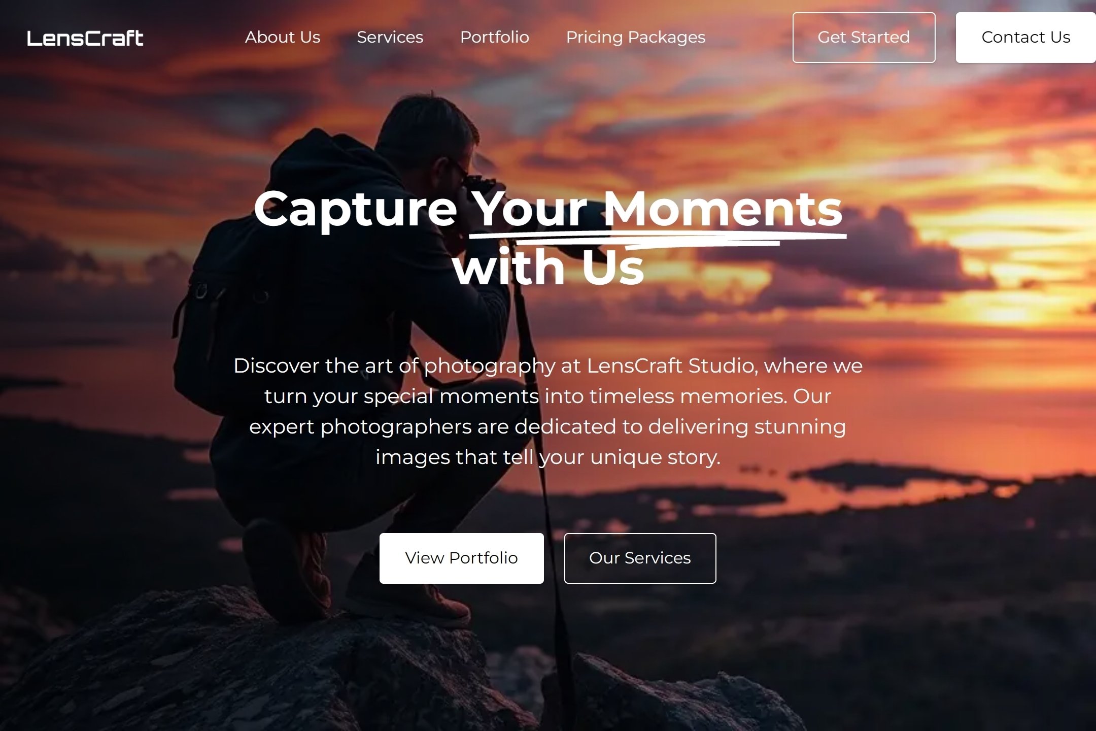 Studio photographer website template