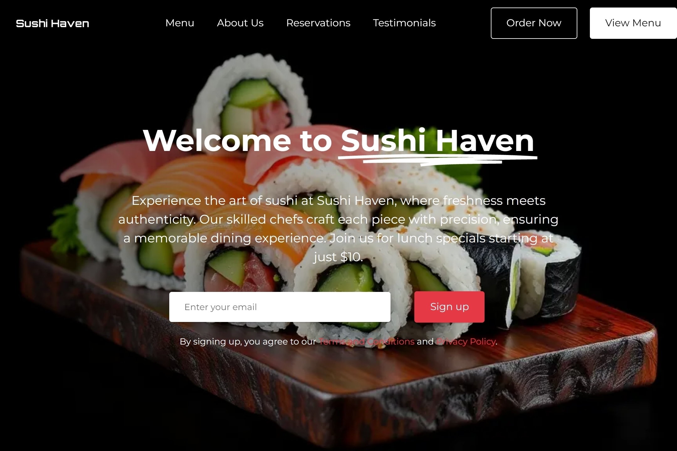 Sushi bar website template