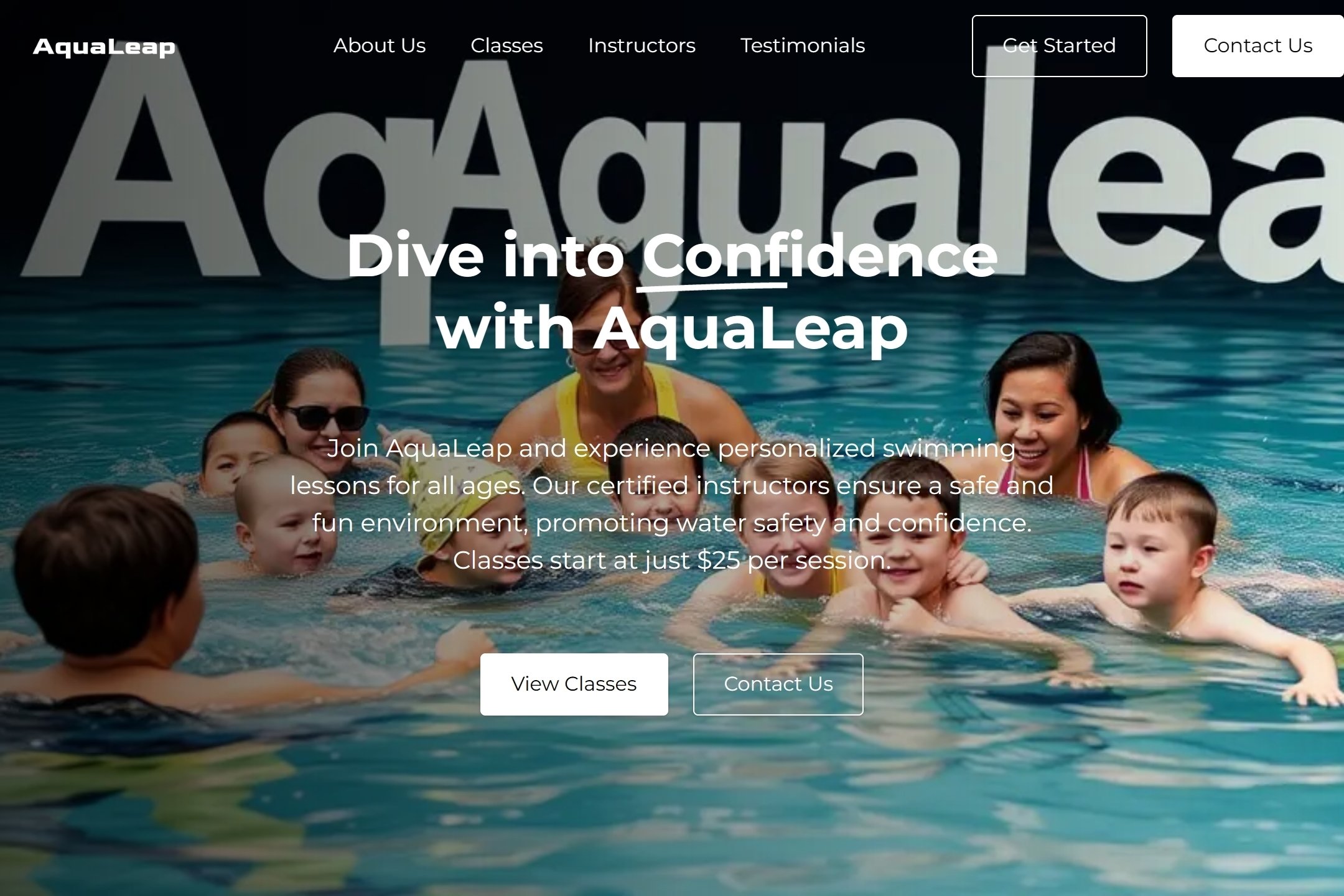 Swim school website template