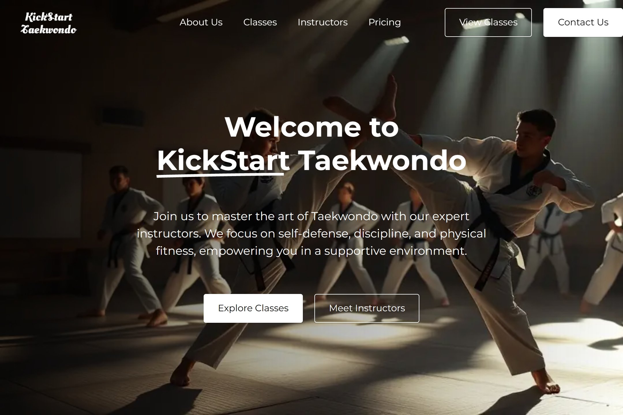 Taekwondo school website template