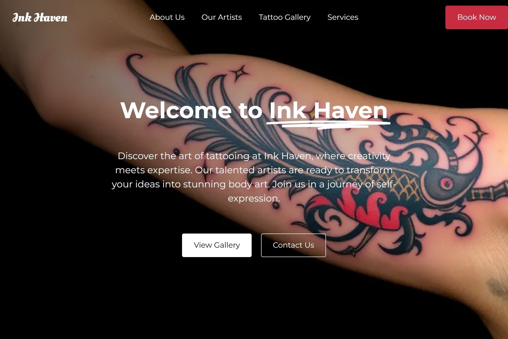Tattoo artist website template