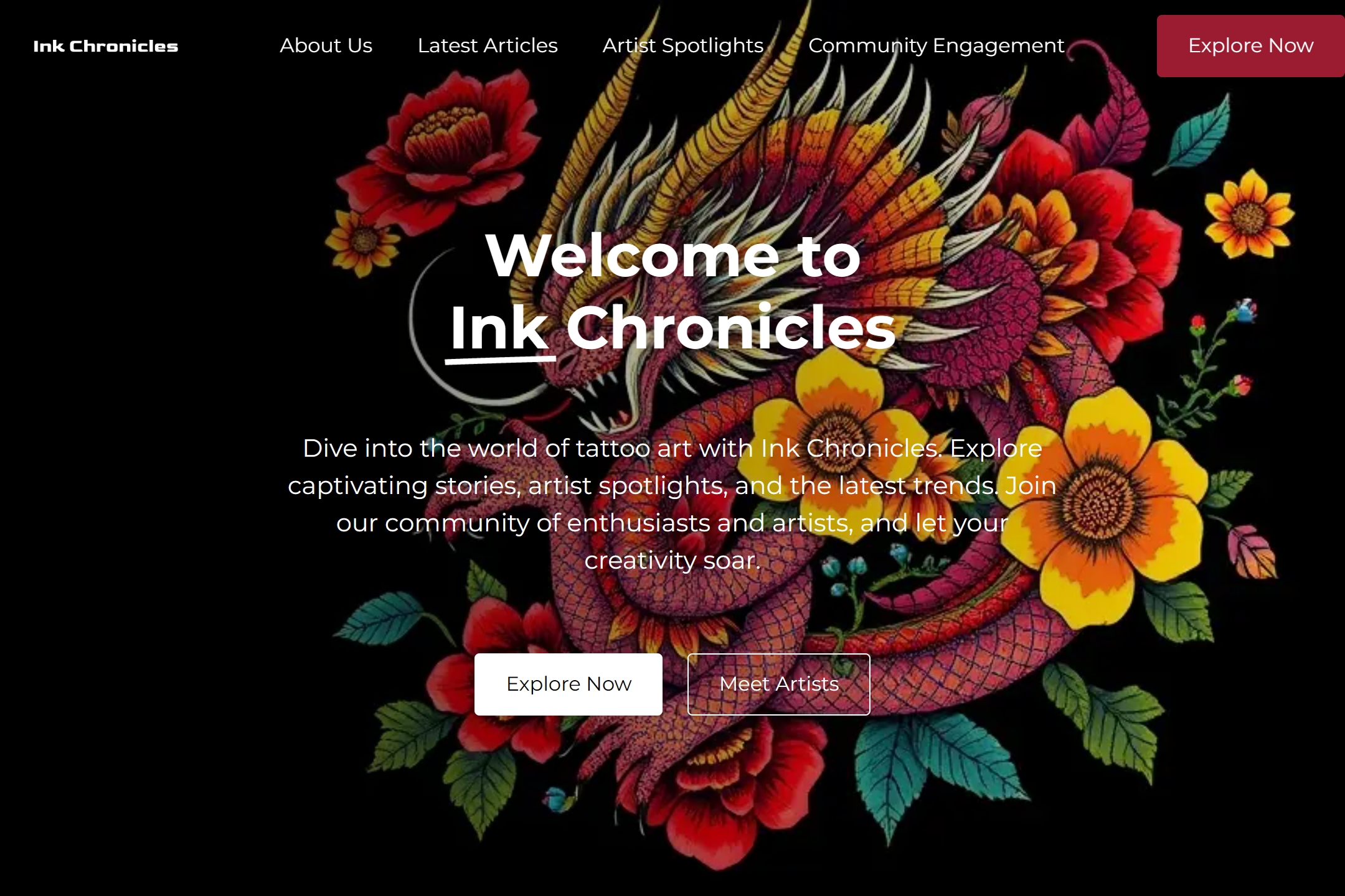 Tattoo blog website template
