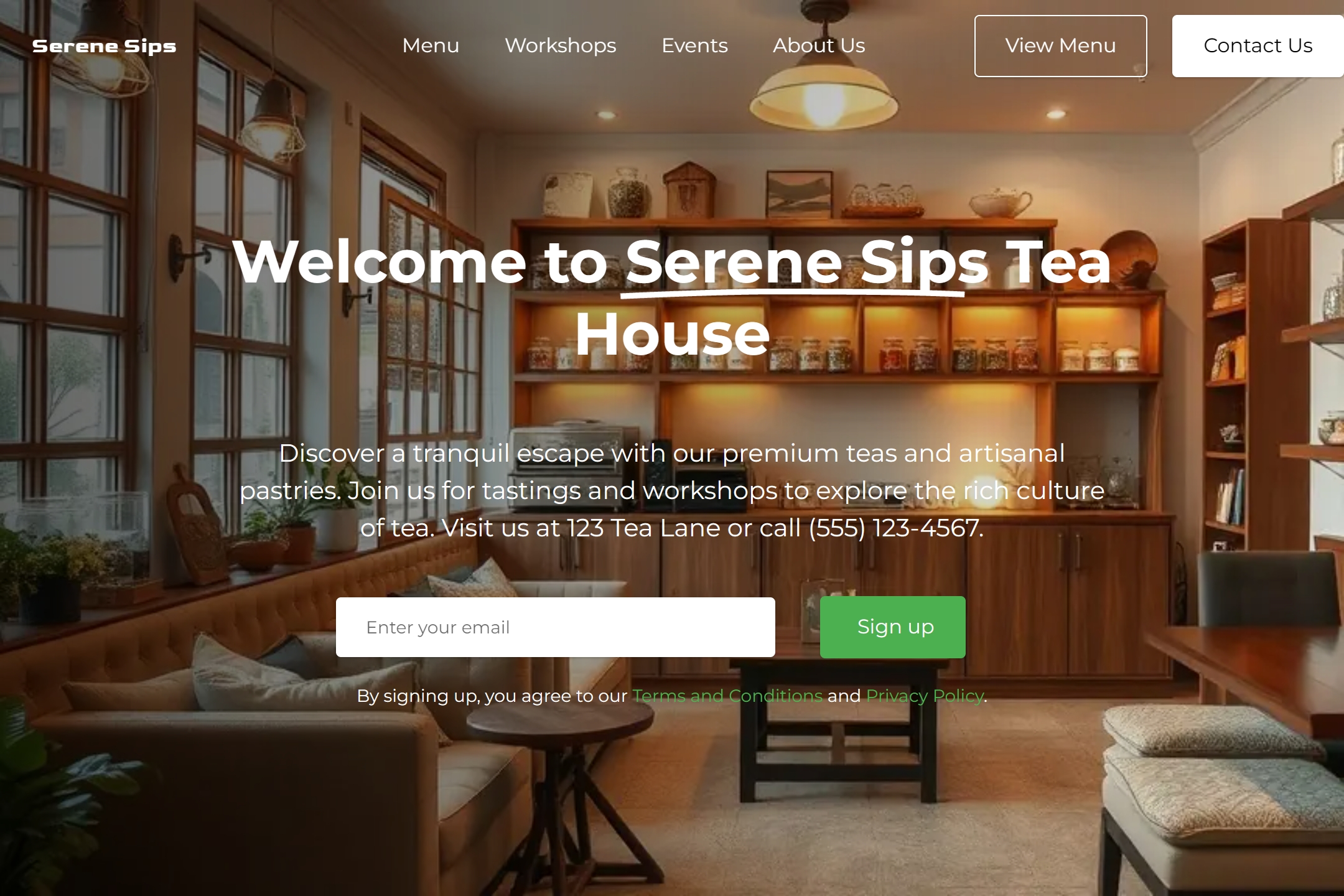 Tea house website template