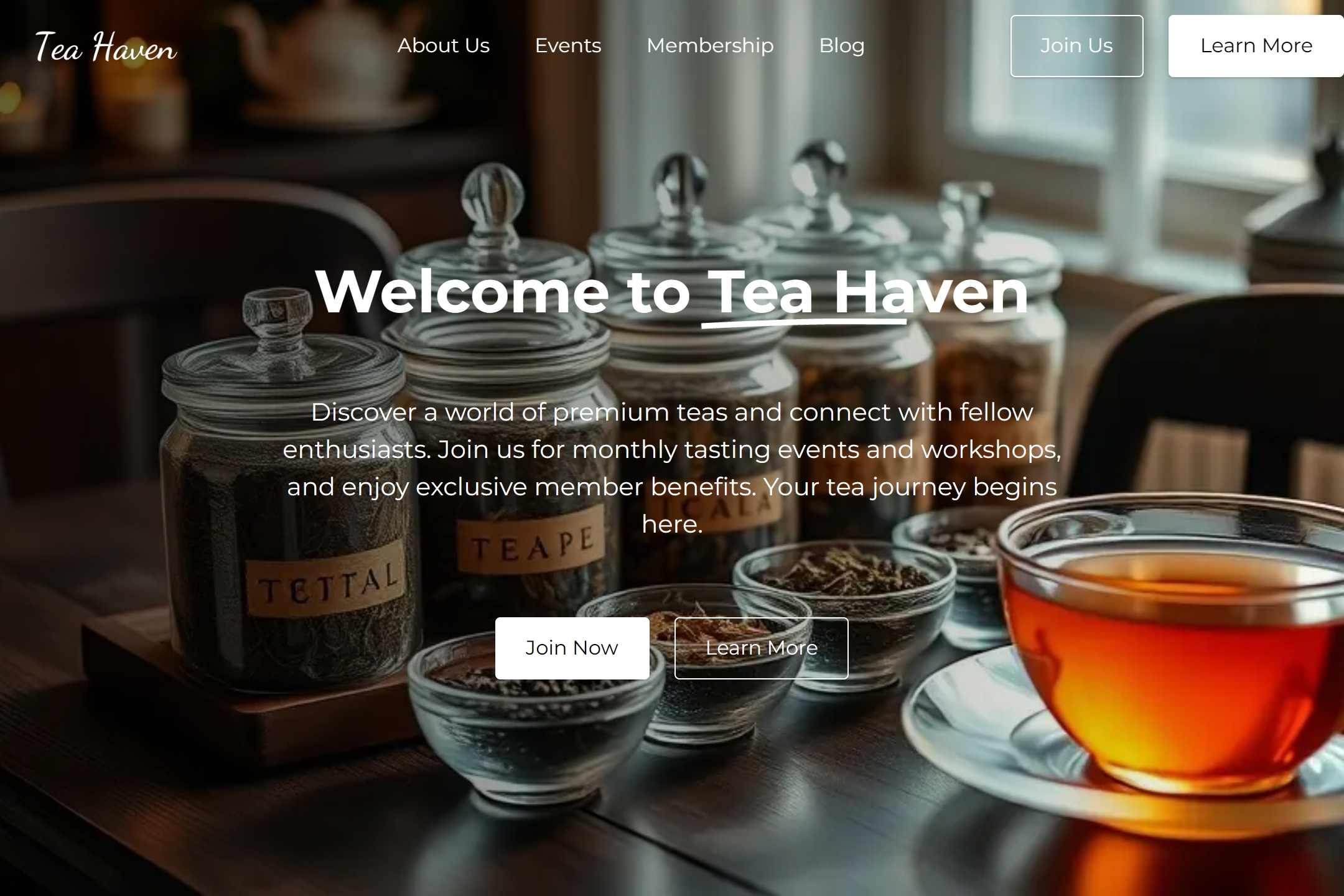 Tea lovers club website template