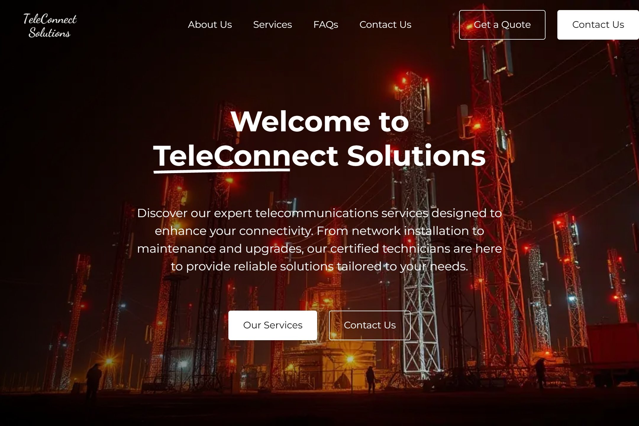 Telecommunications contractor website template