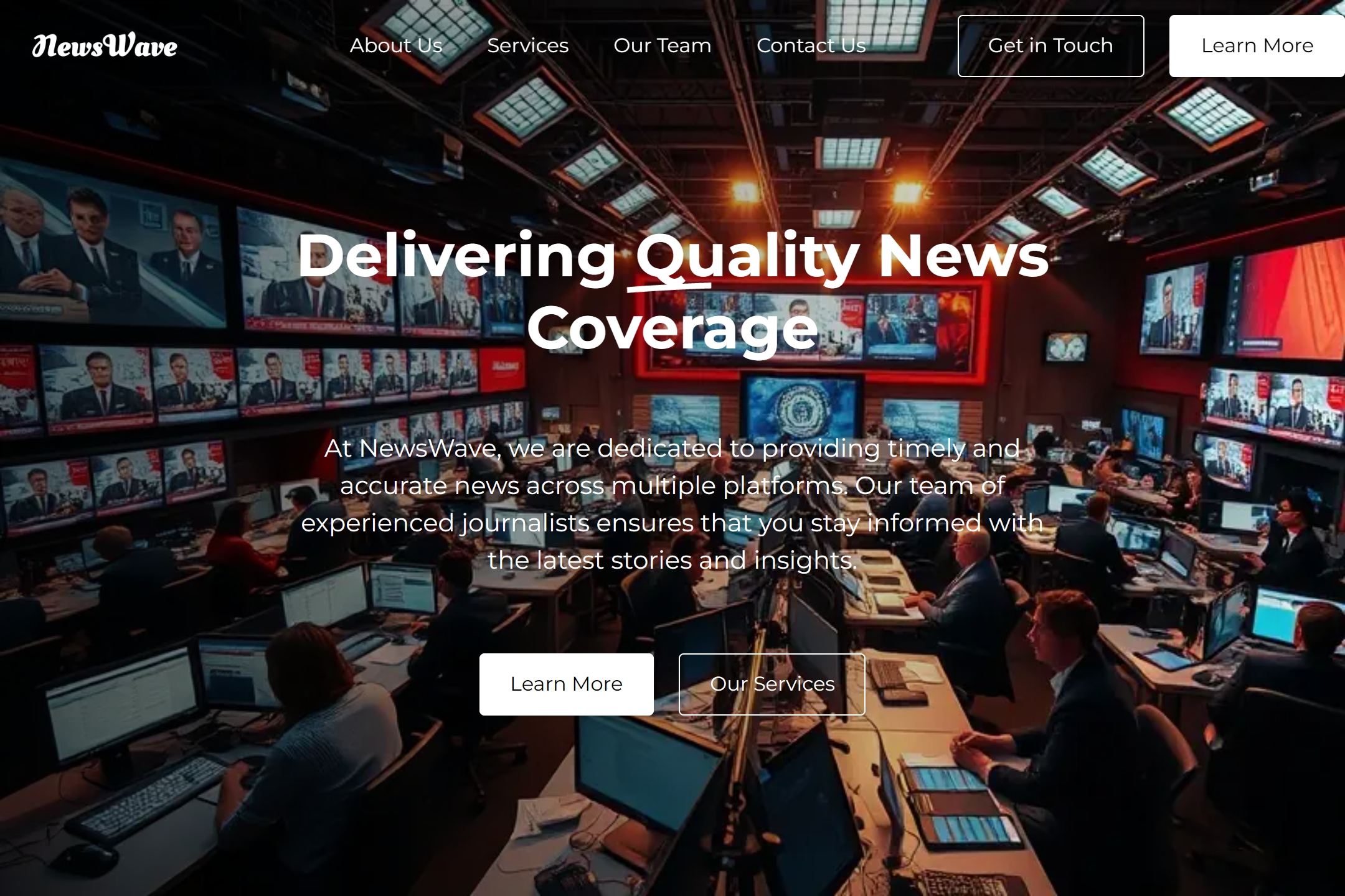 Television news producer website template