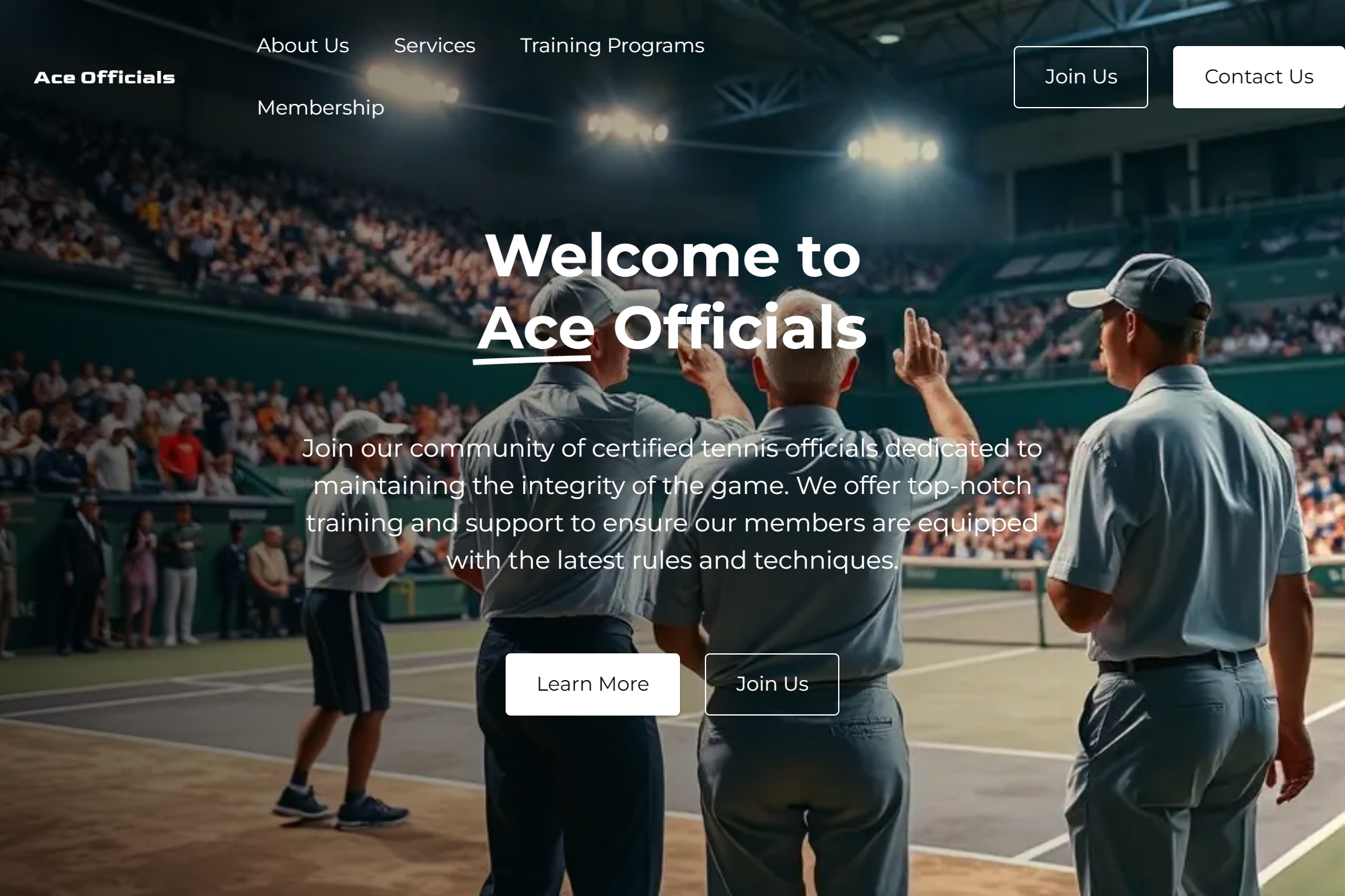 Tennis Officials Association website template