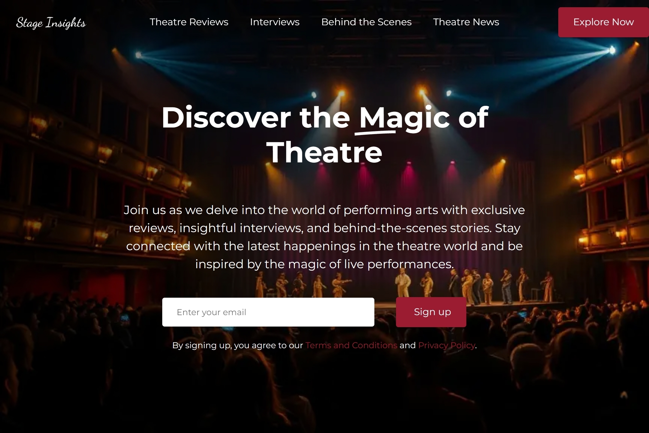 Theatre blog website template