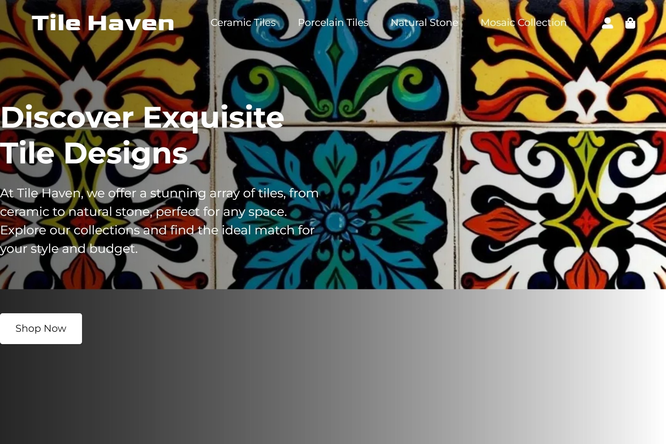 Tile store website template