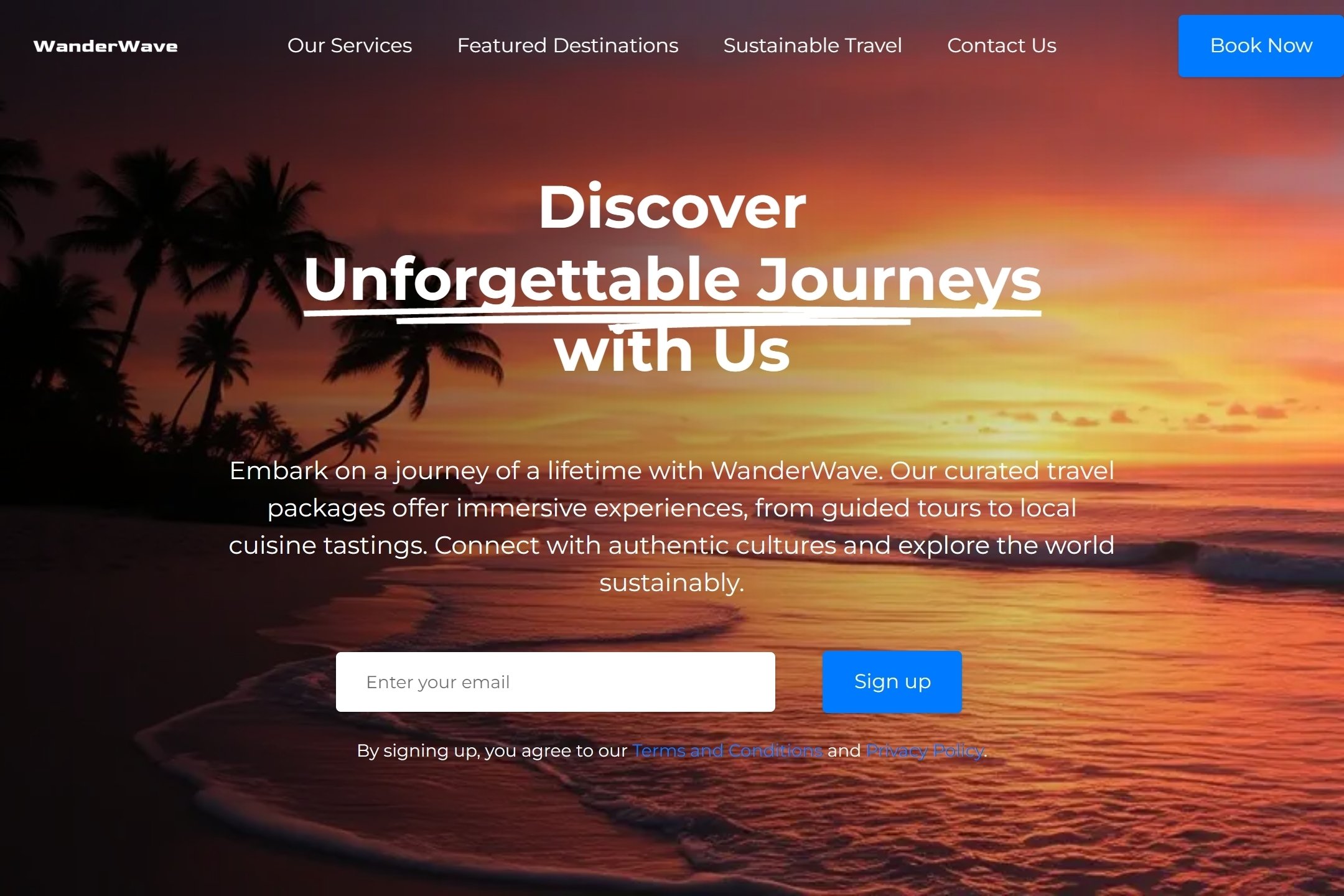 Tour operator website template