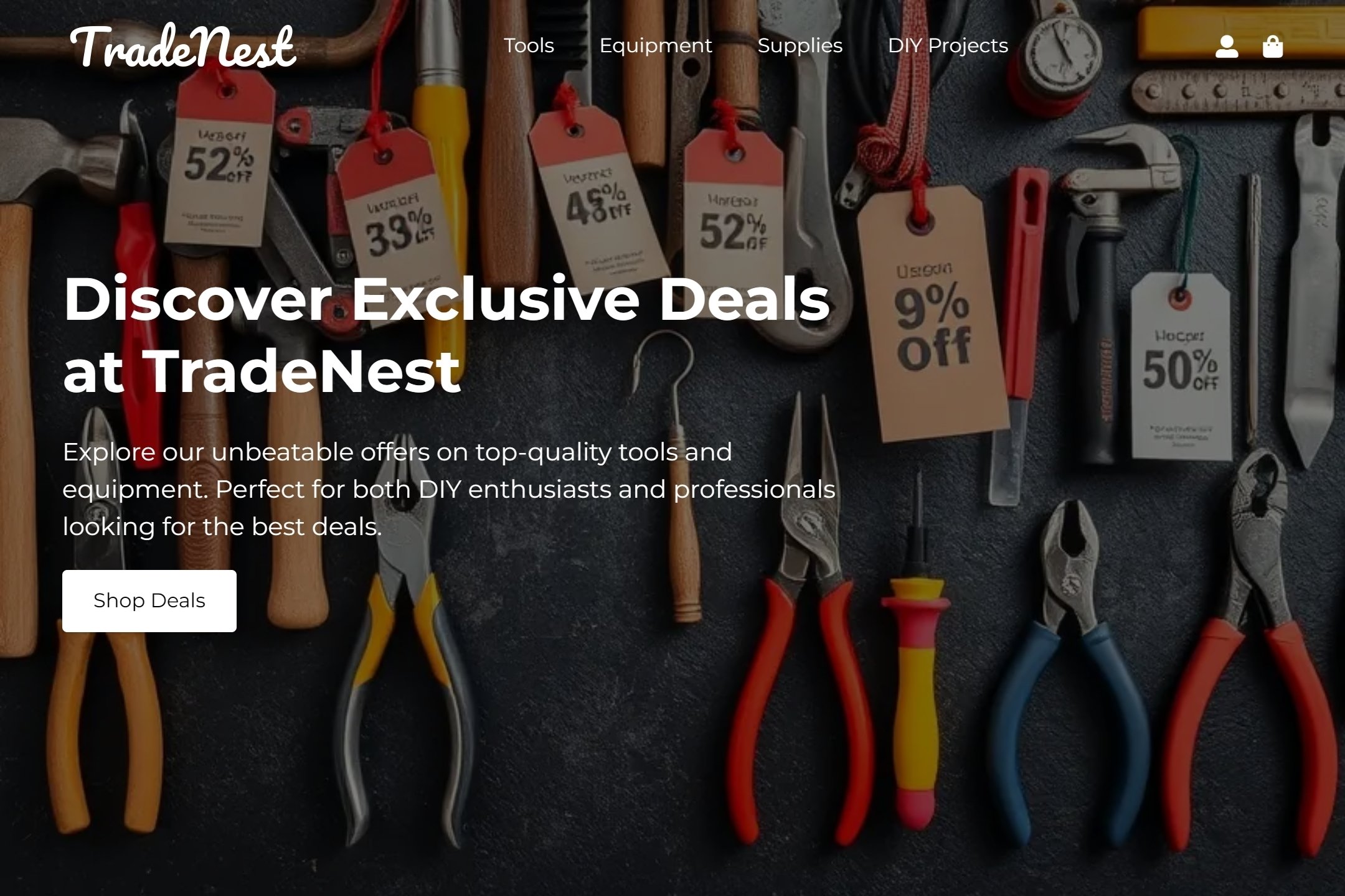 Trade shop website template