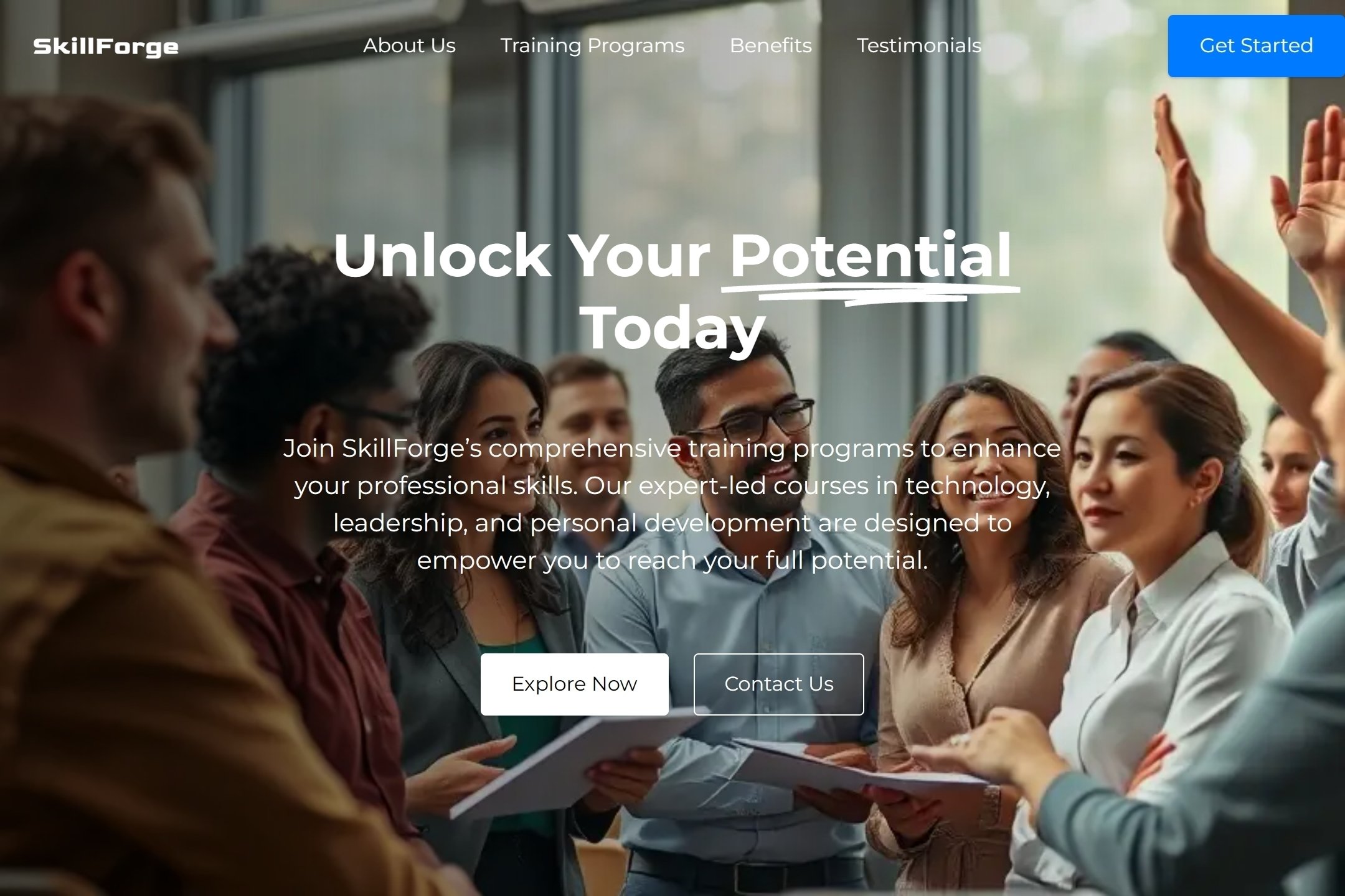 Training program website template