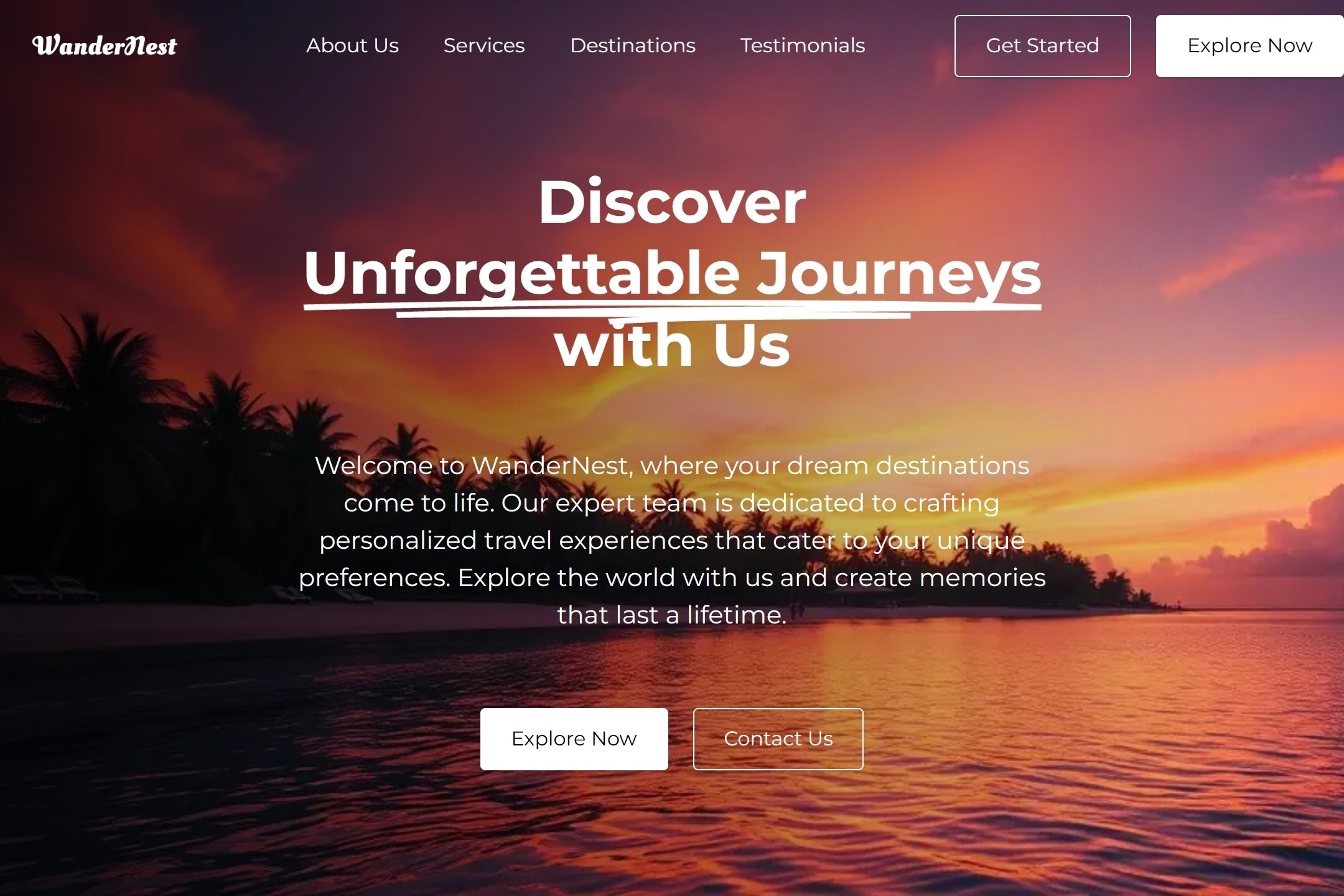 Travel agency website template