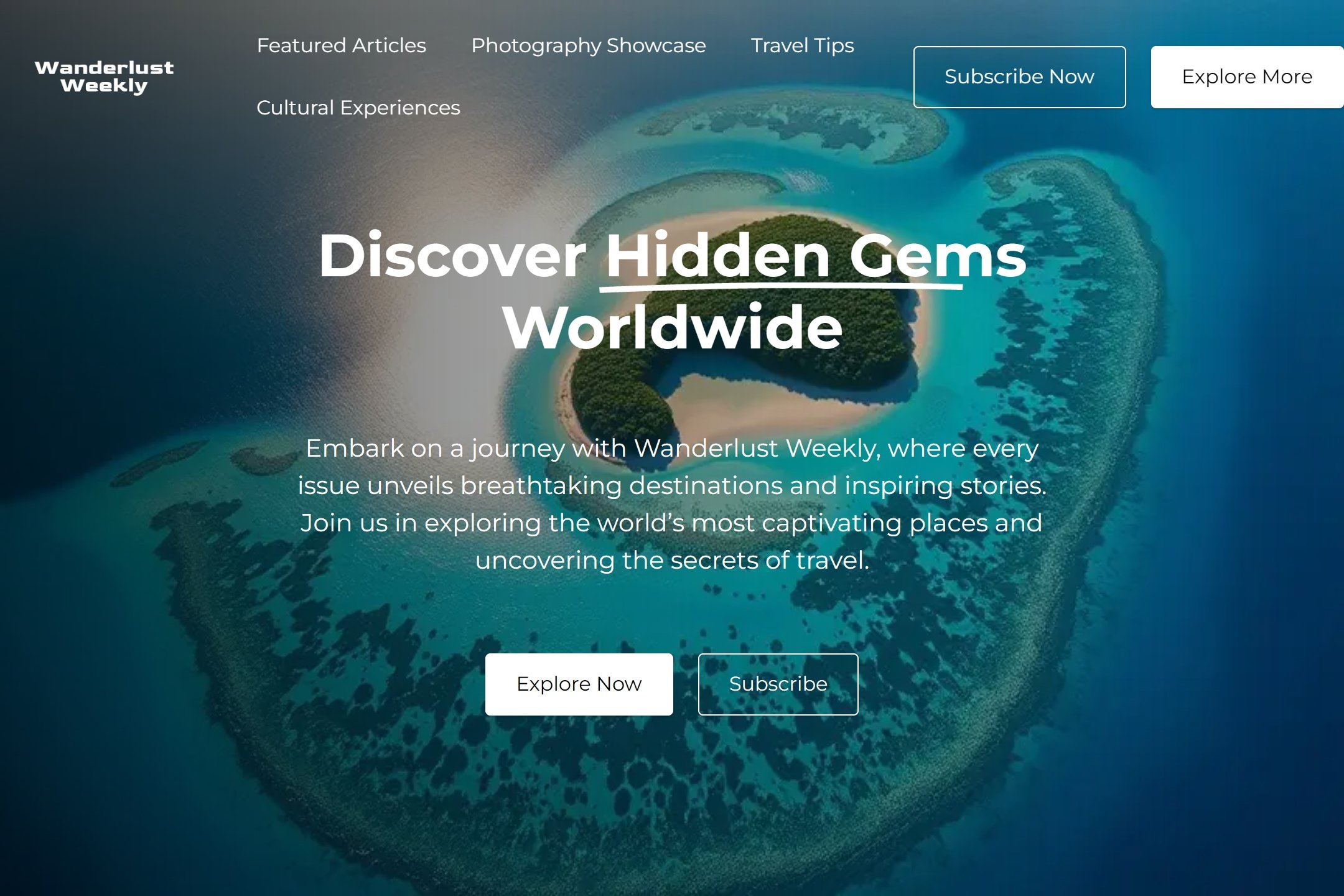 Travel magazine website template