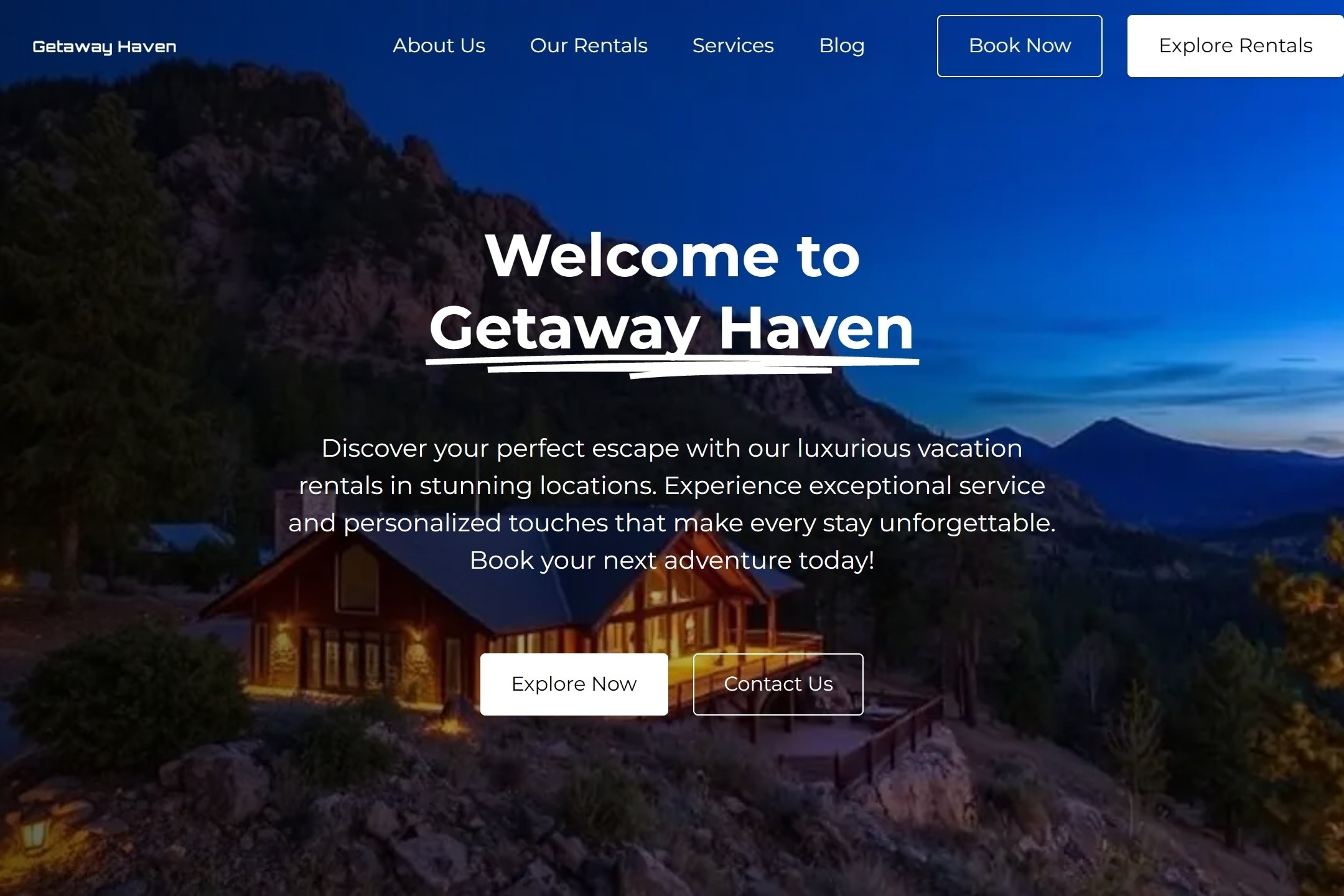 Vacation rental website template
