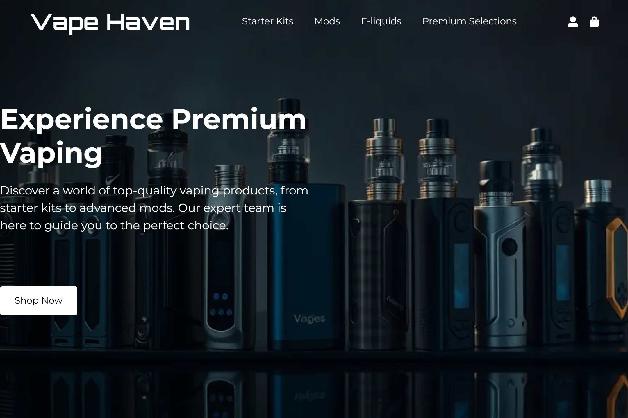 Vape shop website template