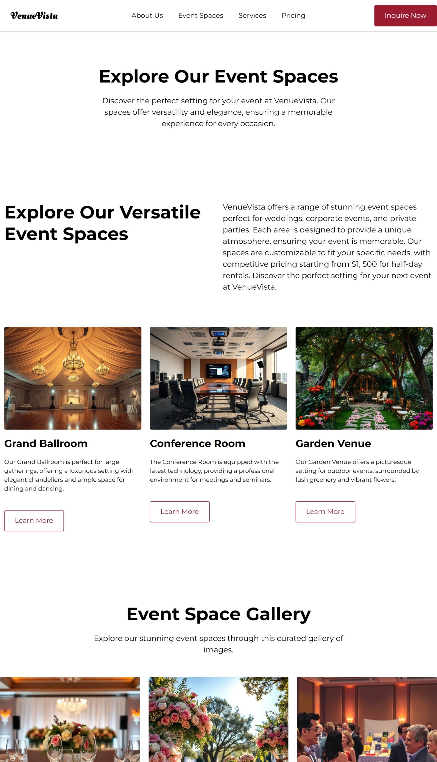 Event Spaces