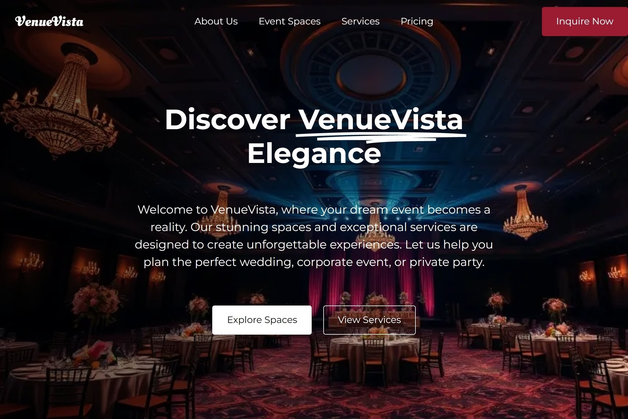 Venues website template