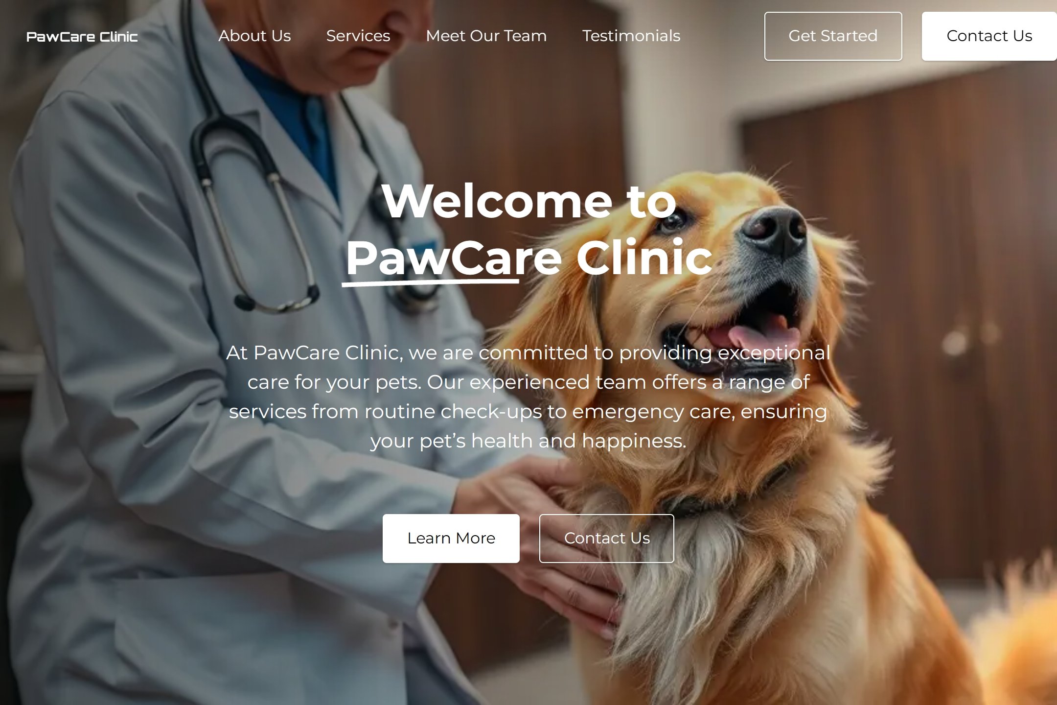 Veterinary hospital website template