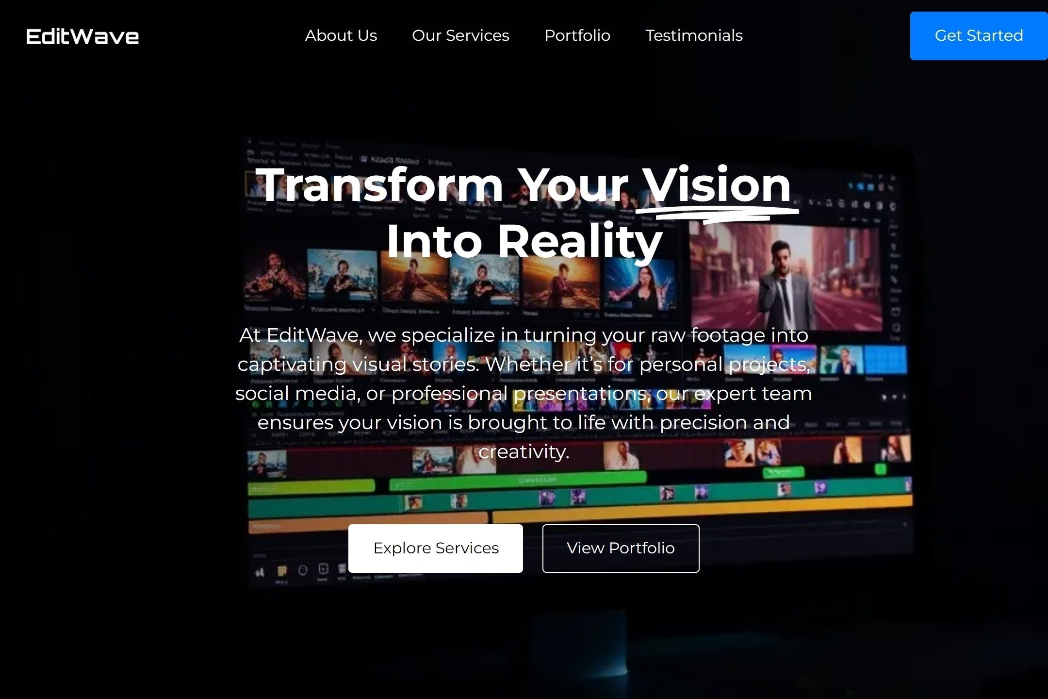 Video editing service website template