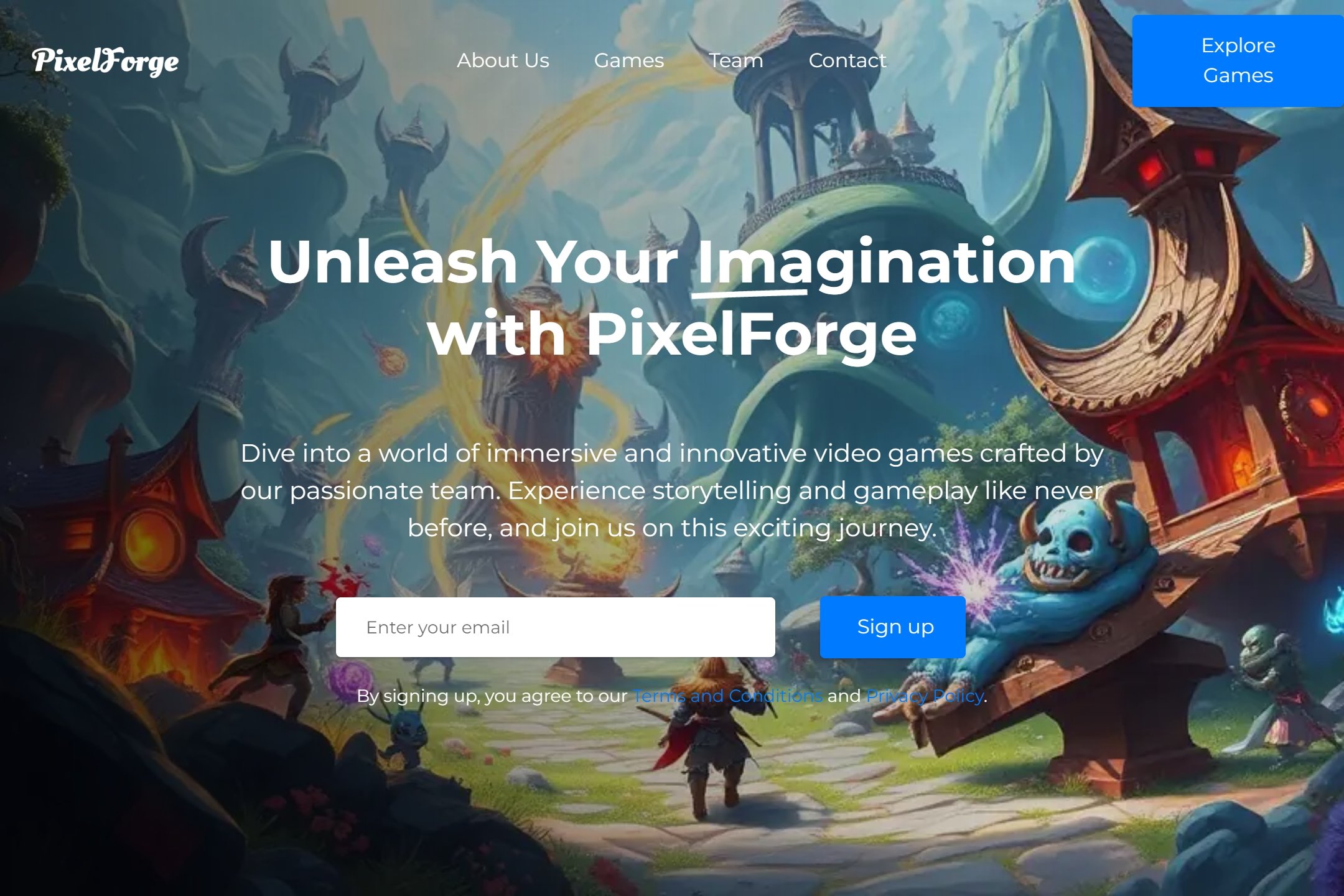 Video game developer company website template