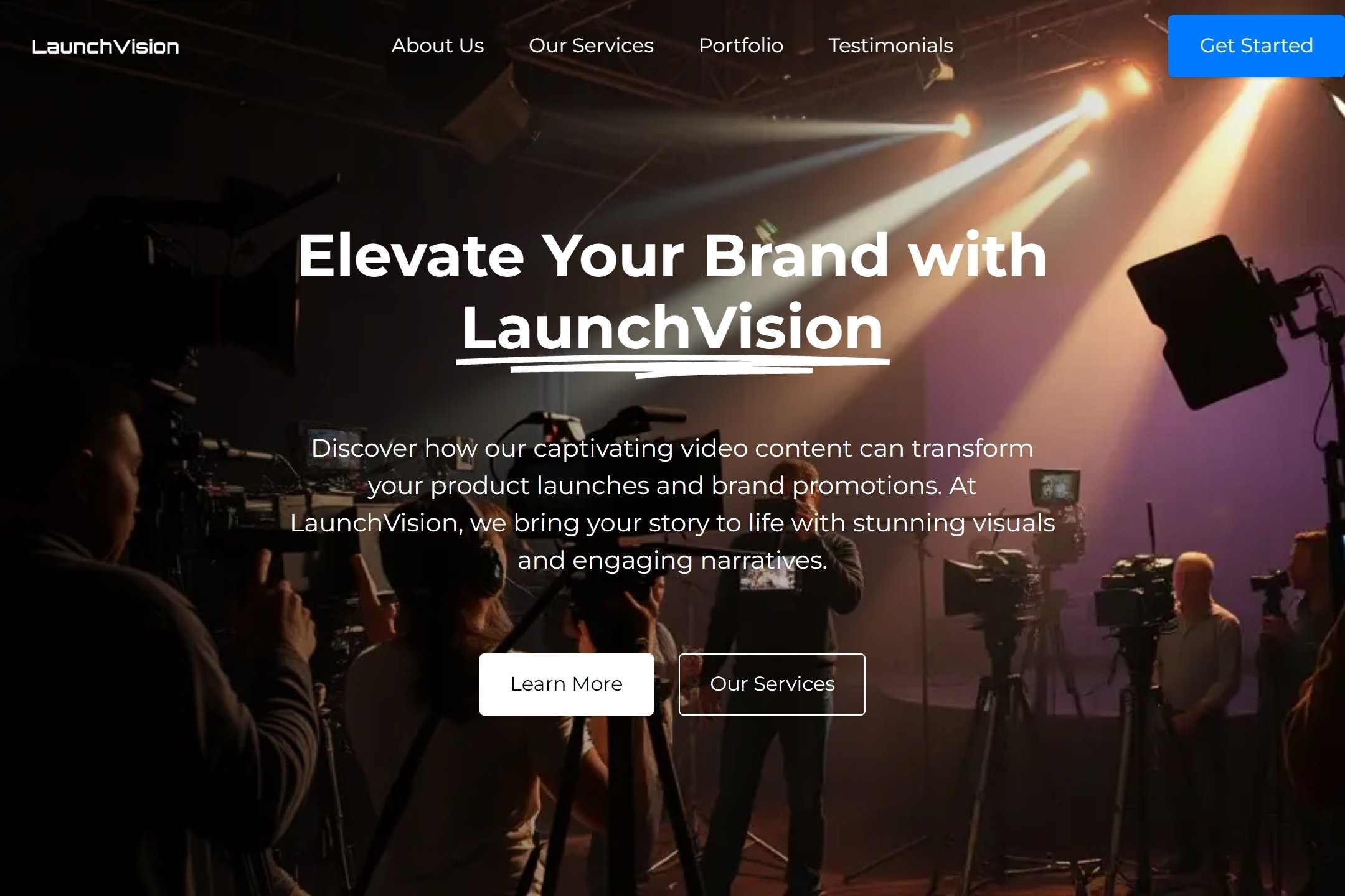 Video launch website template