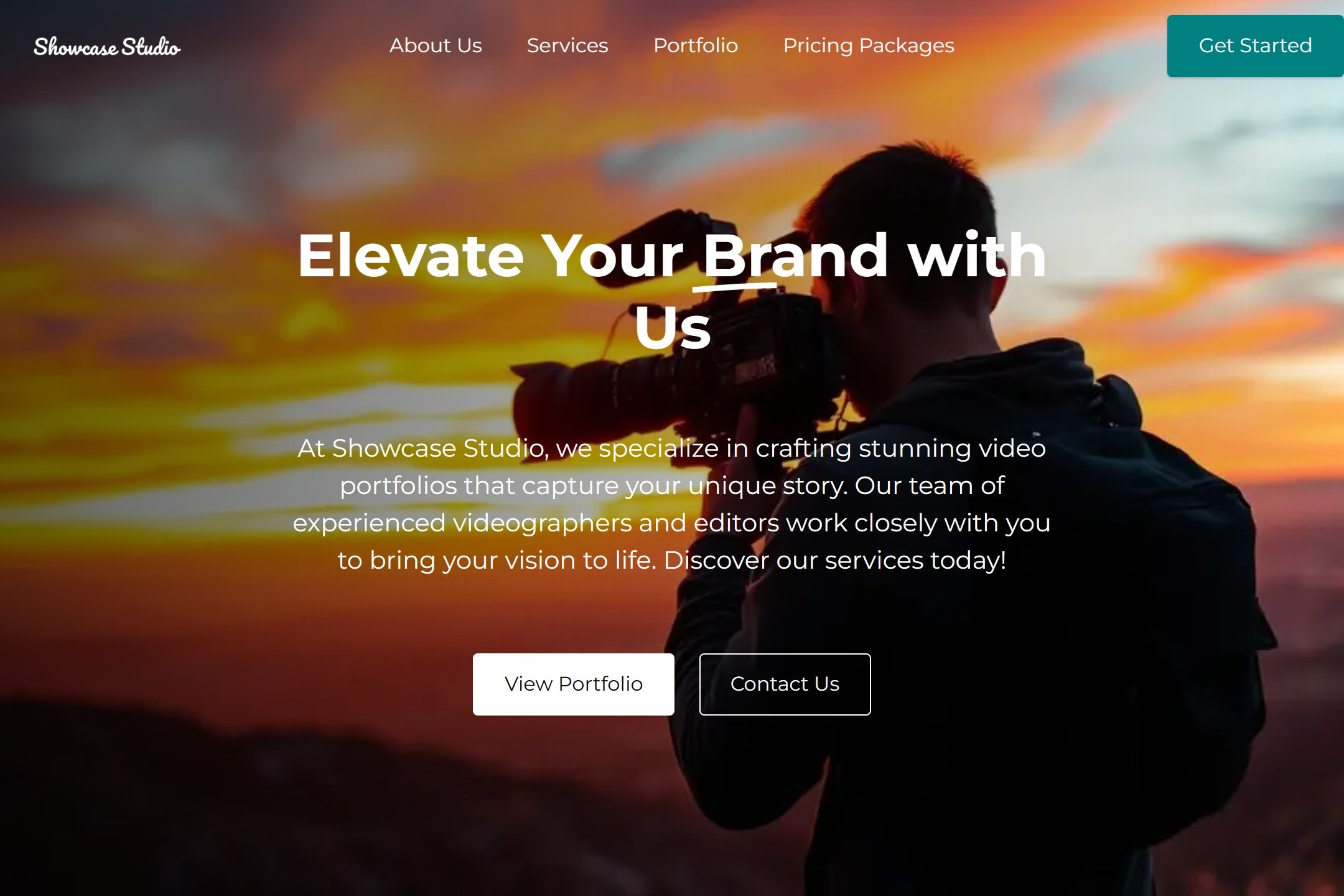 Video portfolio website template