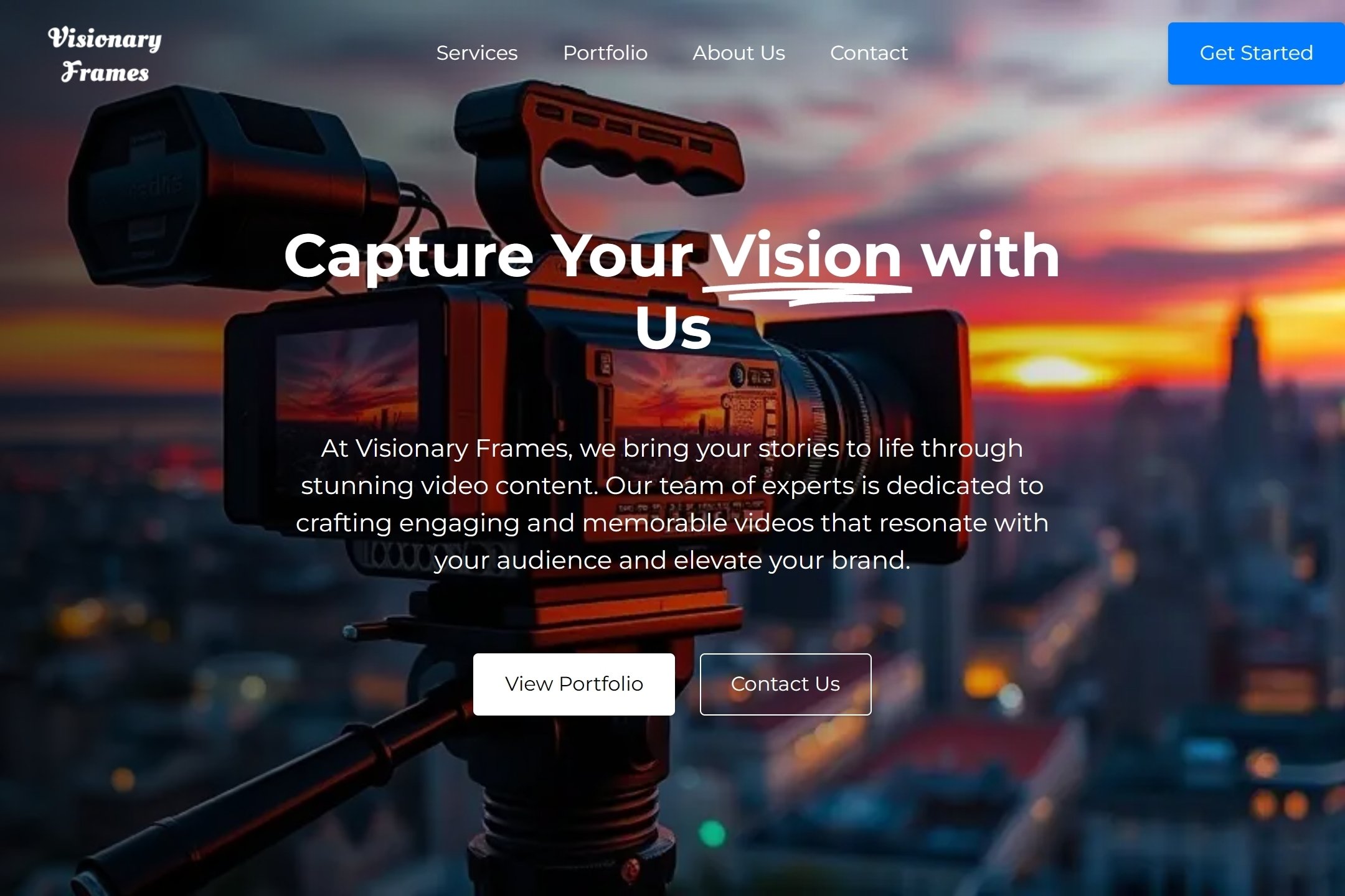 Video producer website template