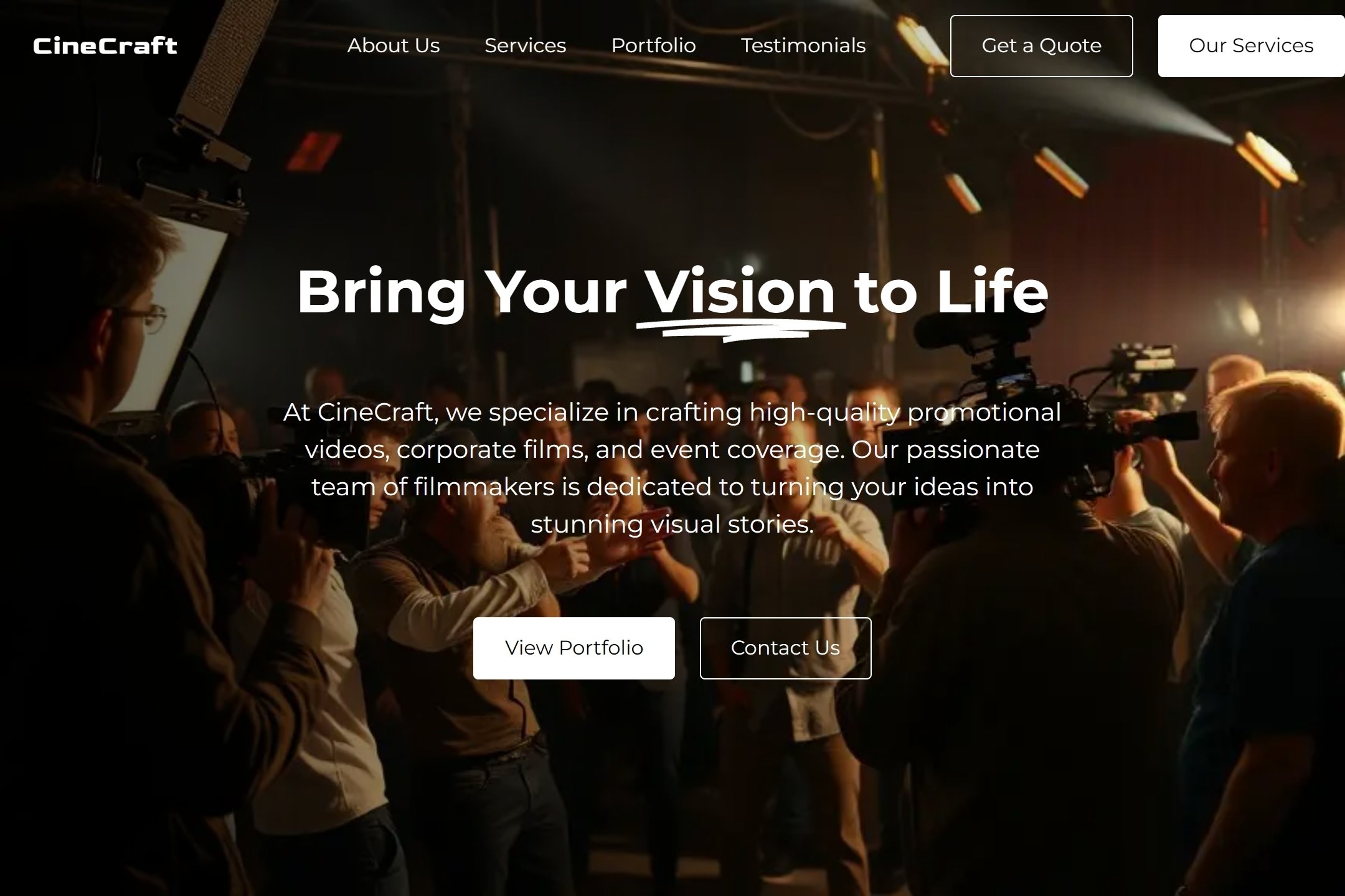 Video production company website template