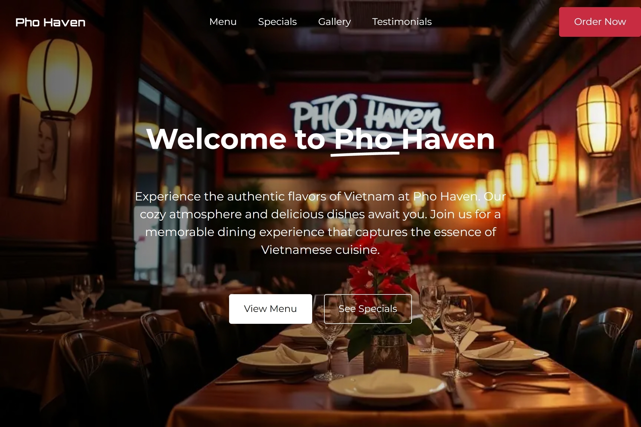 Vietnamese restaurant website template