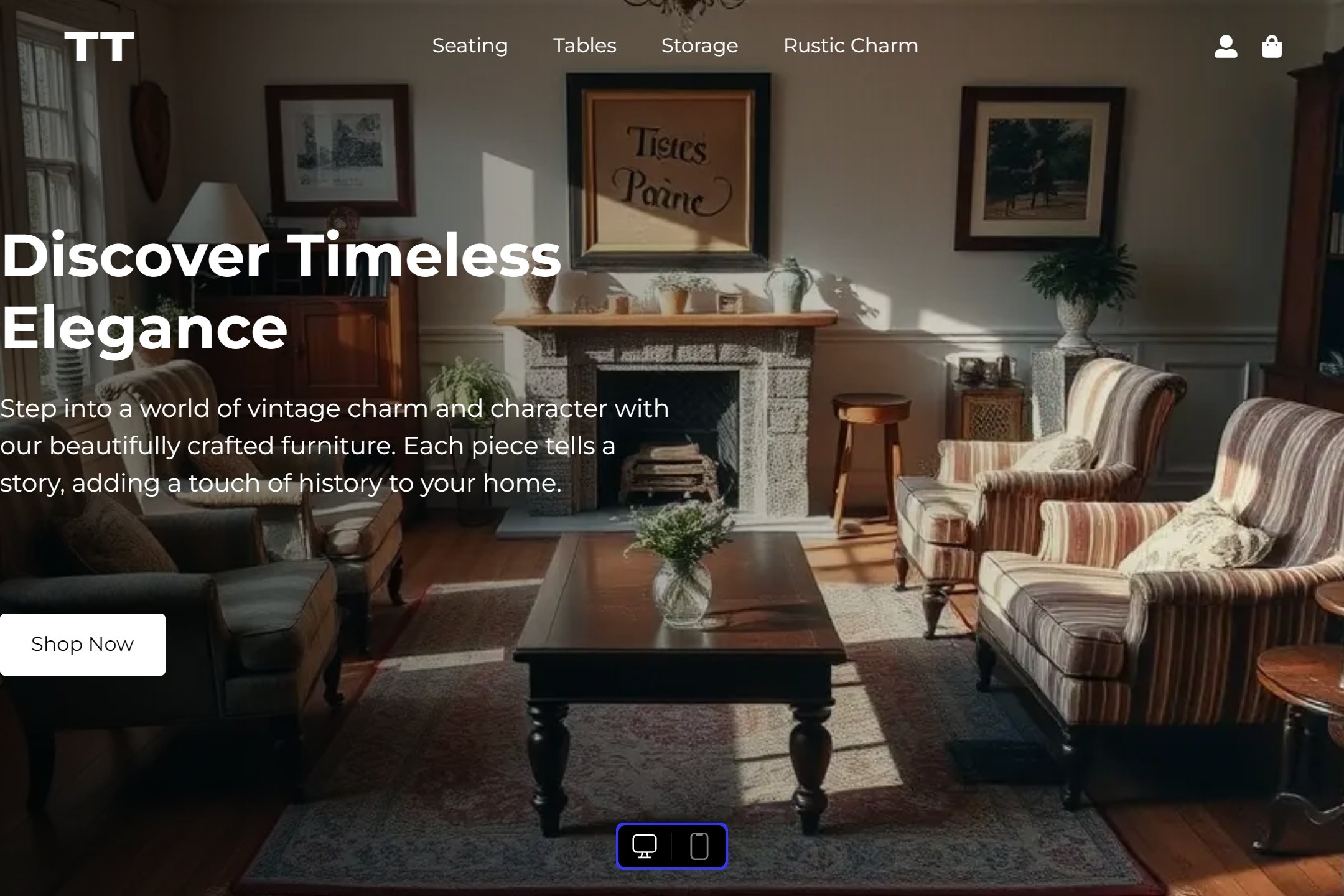 Vintage furniture store website template