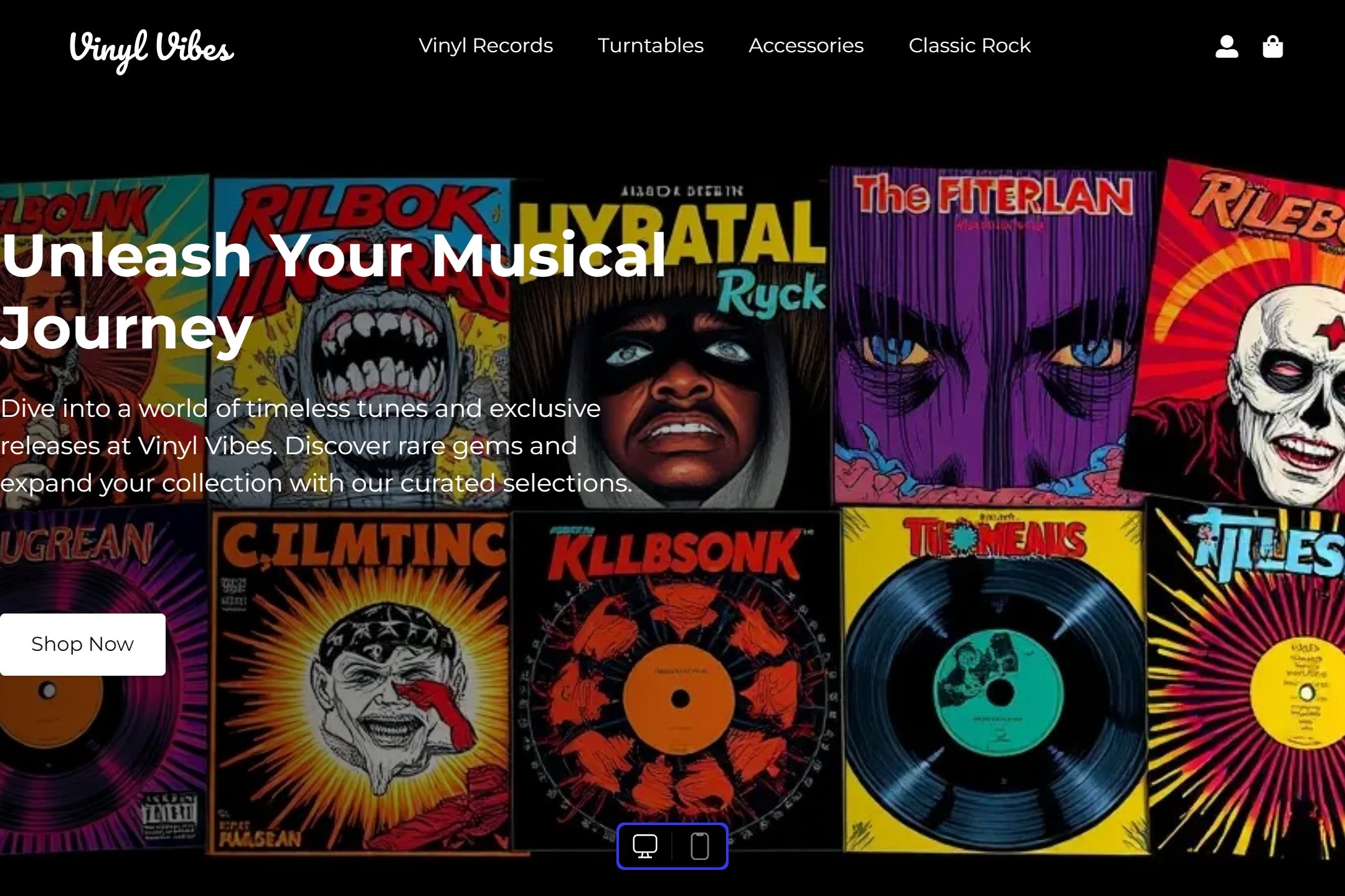 Vinyl shop website template