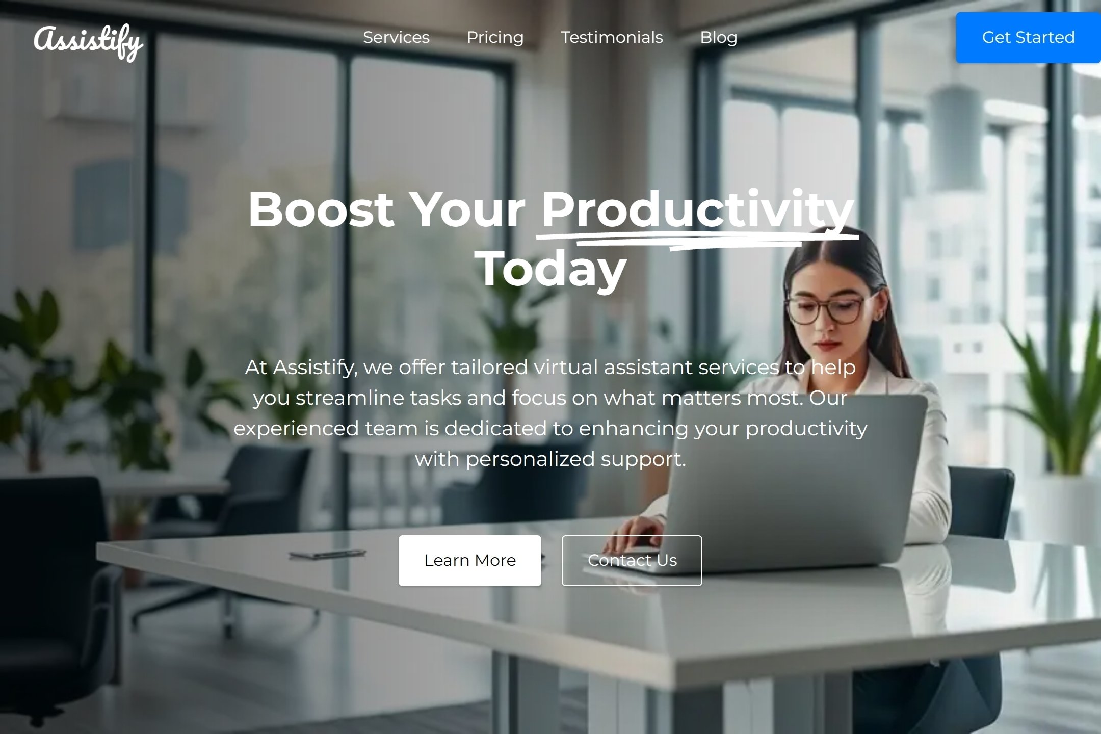 Virtual assistant website template